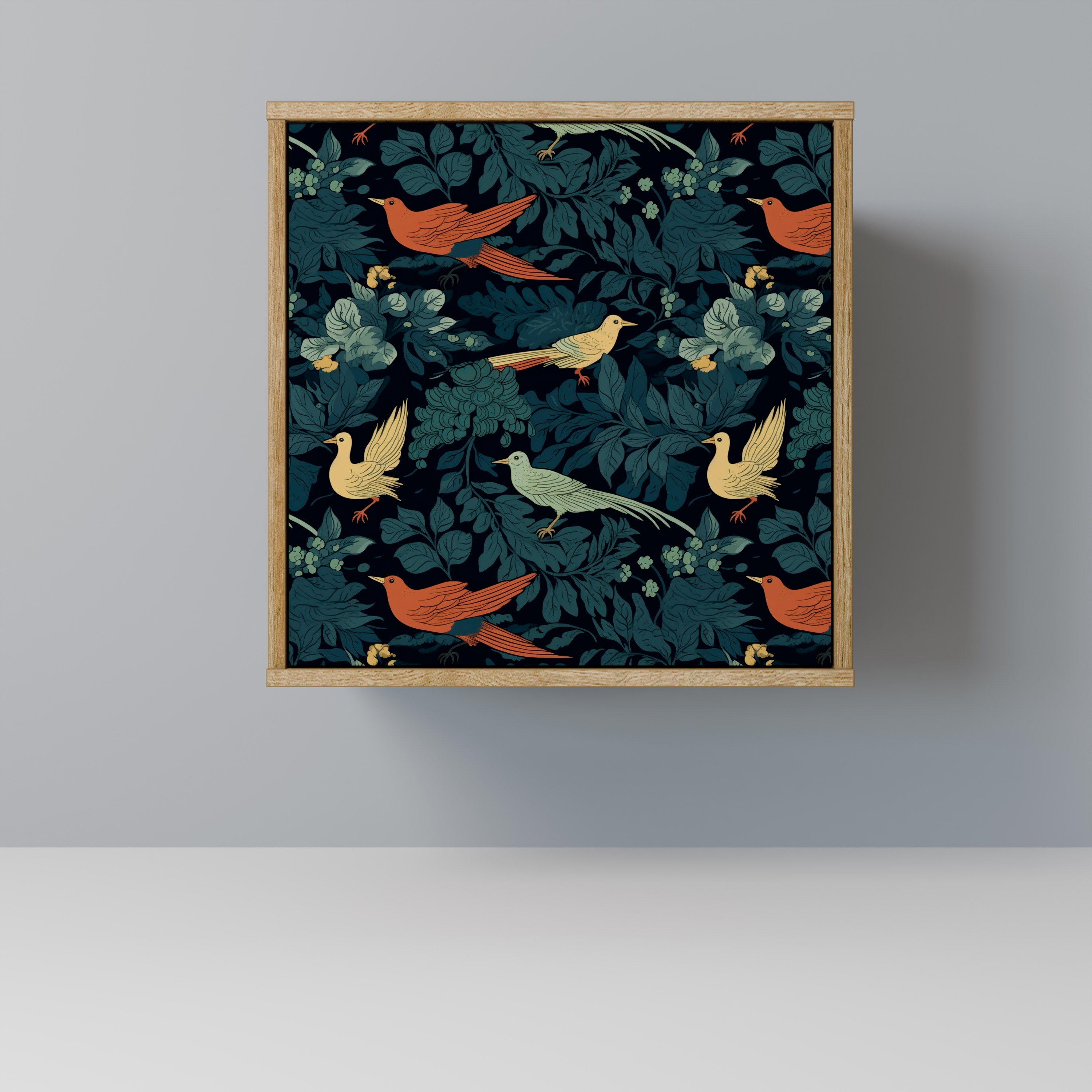 FOWL ORNAMENT 1-Door Sideboard in Oak Effect