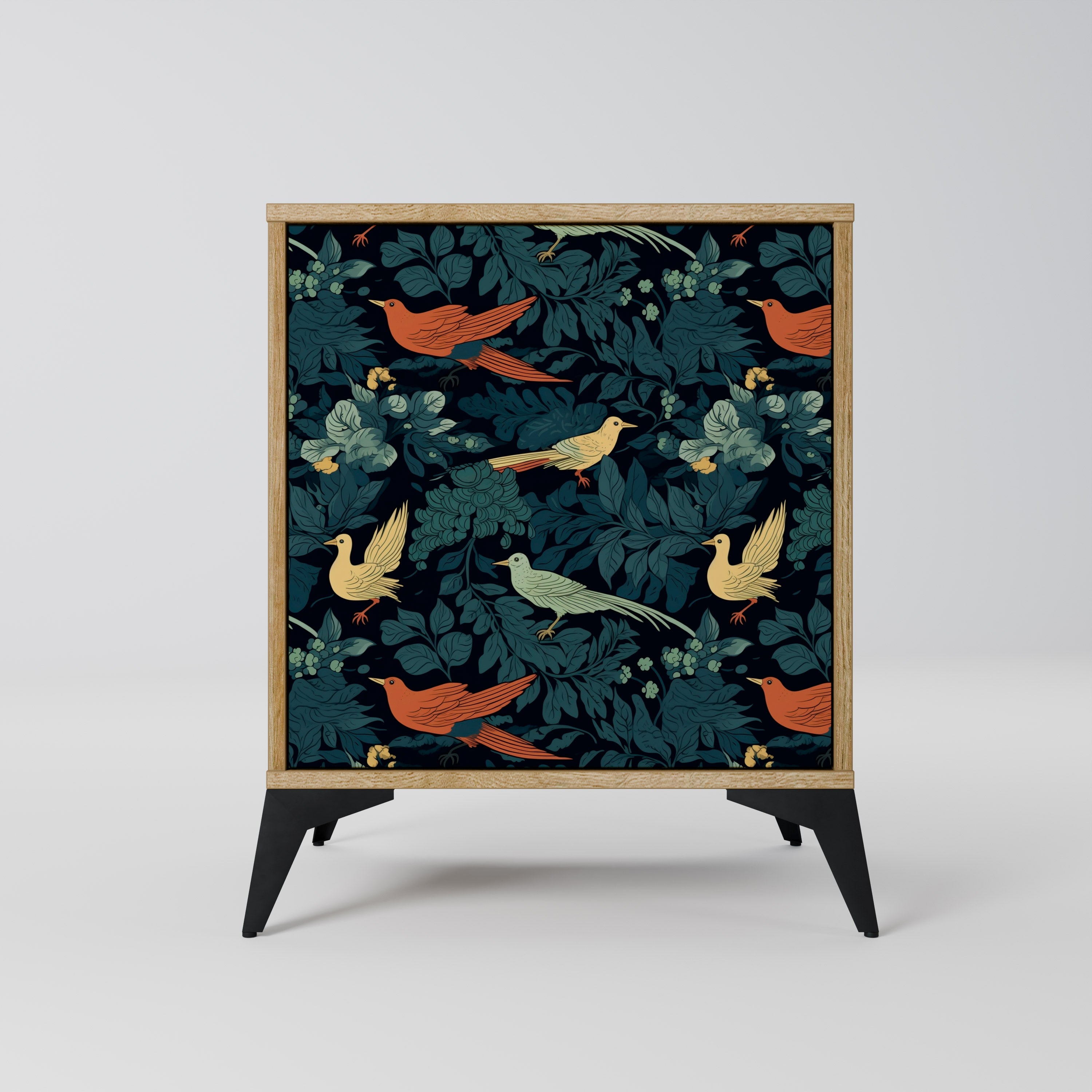 FOWL ORNAMENT 1-Door Sideboard in Oak Effect