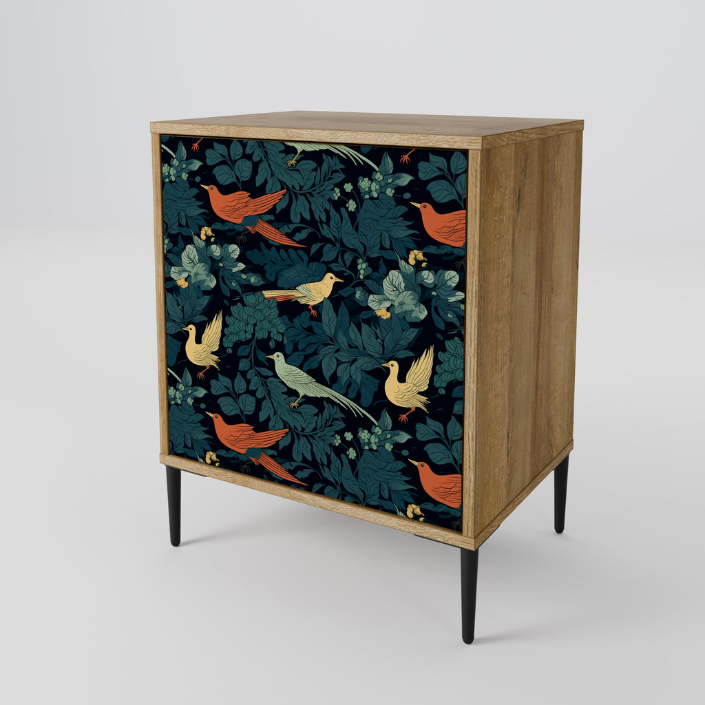 FOWL ORNAMENT 1-Door Sideboard in Oak Effect