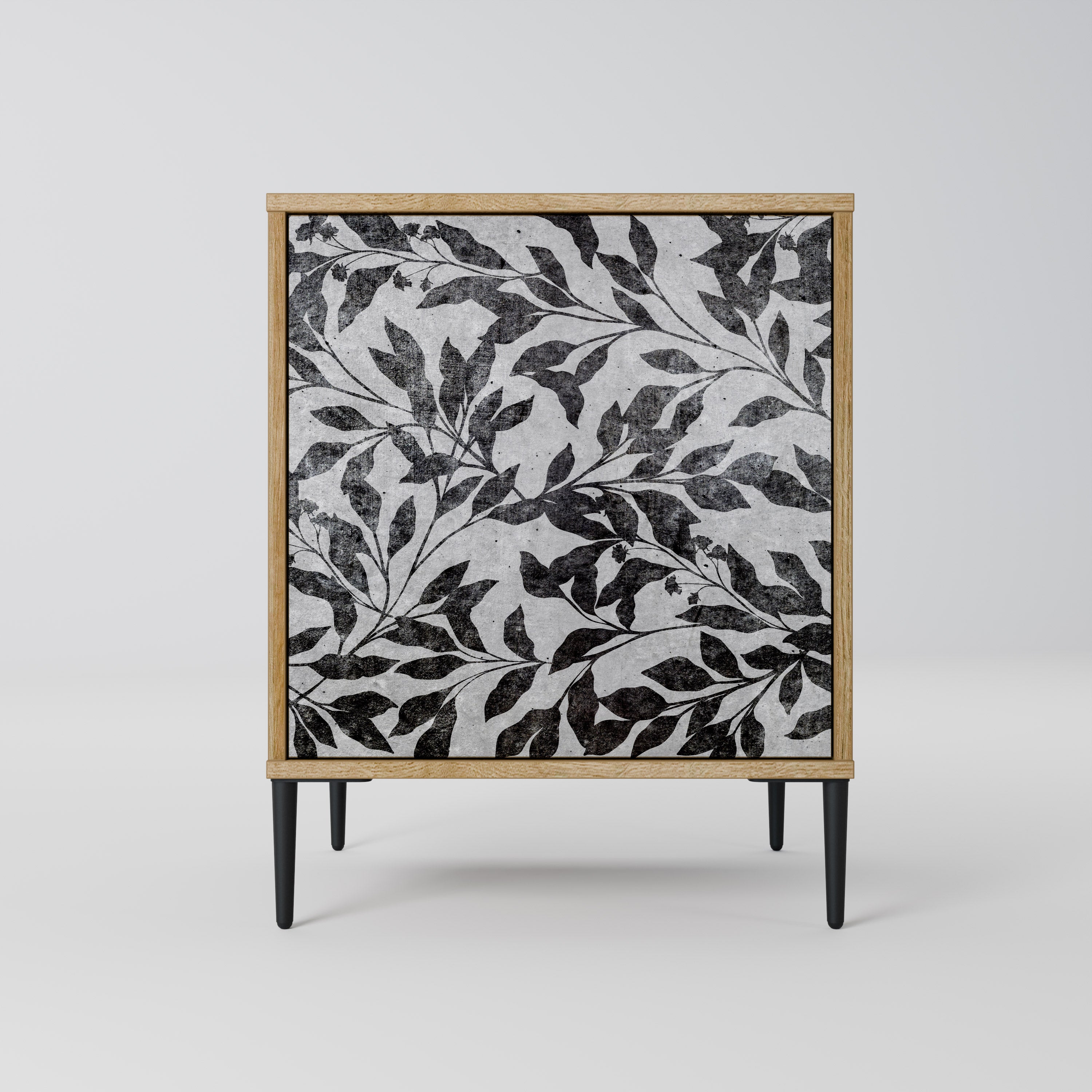 CHARCOAL SPROUT 1-Door Sideboard in Oak Effect