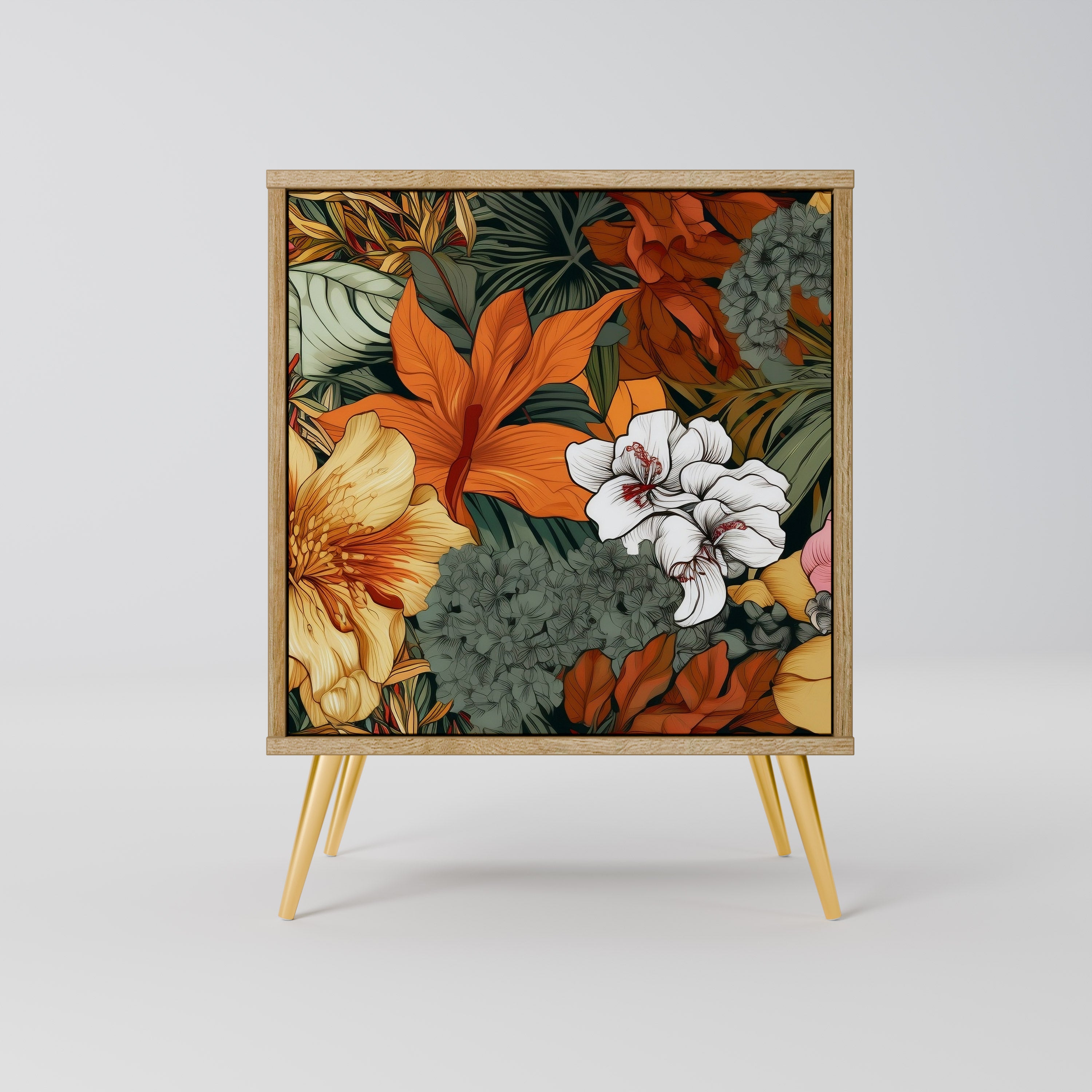 RADIANT FLORA 1-Door Sideboard in Oak Effect