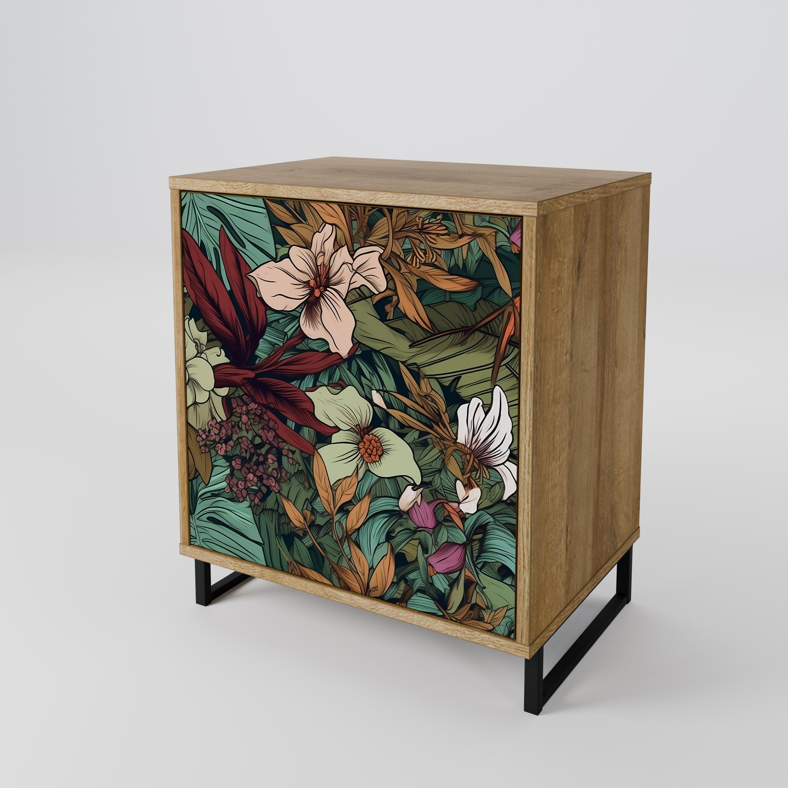 BOTANICAL EMERGENCE 1-Door Sideboard in Oak Effect