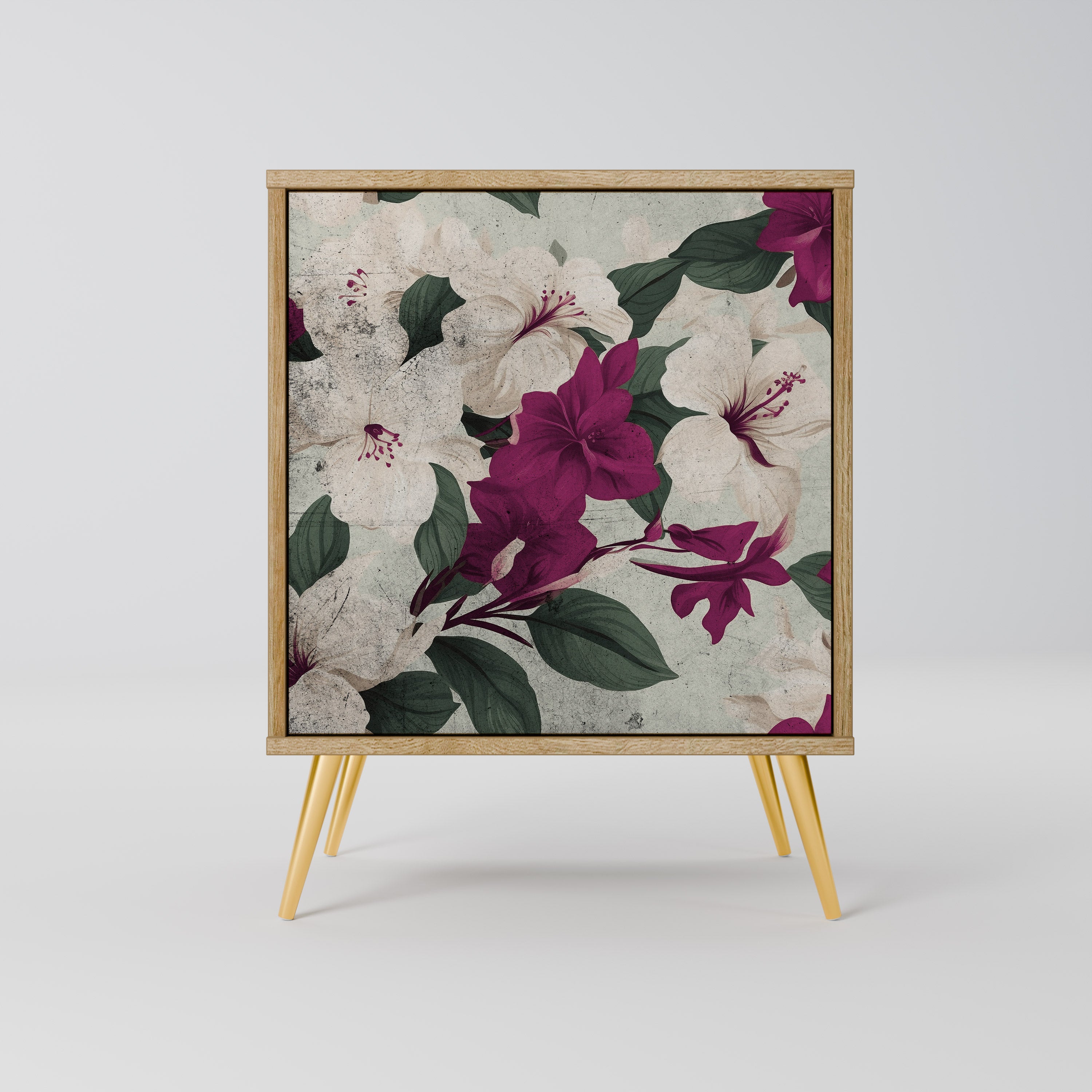 FLOWERET DREAM 1-Door Sideboard in Oak Effect