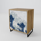 THE GREAT WAVE AT KANAGAWA Aparador de 1 Puerta en Efecto Roble