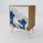 THE GREAT WAVE AT KANAGAWA Aparador de 1 Puerta en Efecto Roble