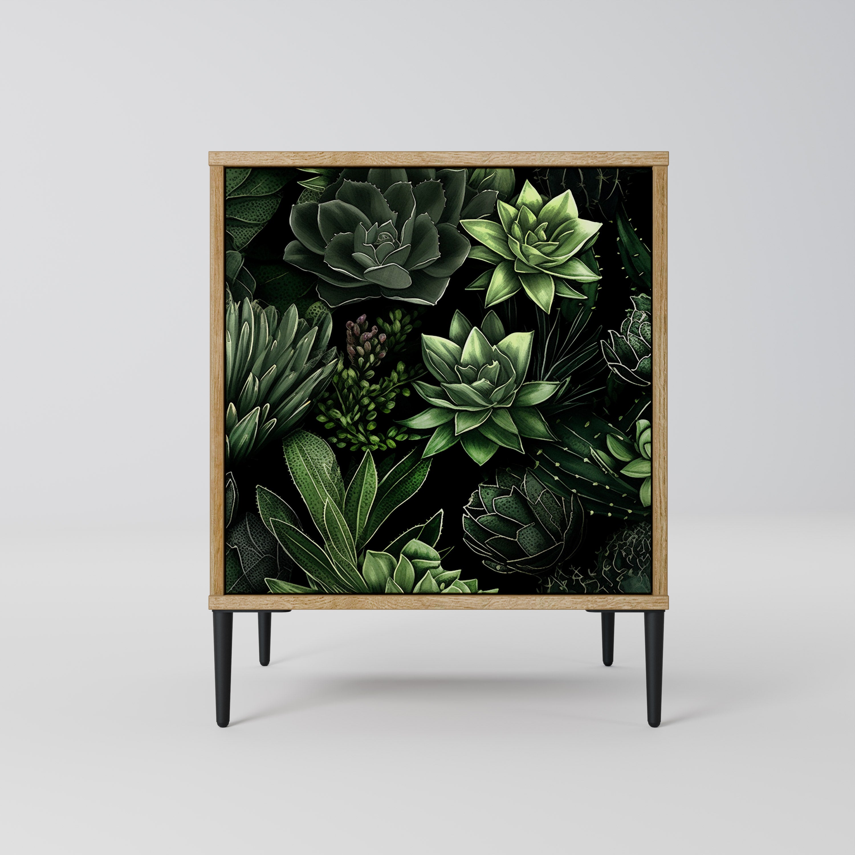 SUCCULENT JUNGLE 1-Door Sideboard in Oak Effect