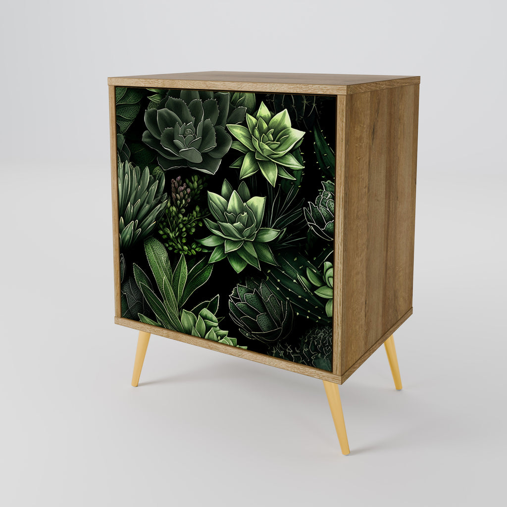 SUCCULENT JUNGLE 1-Door Sideboard in Oak Effect