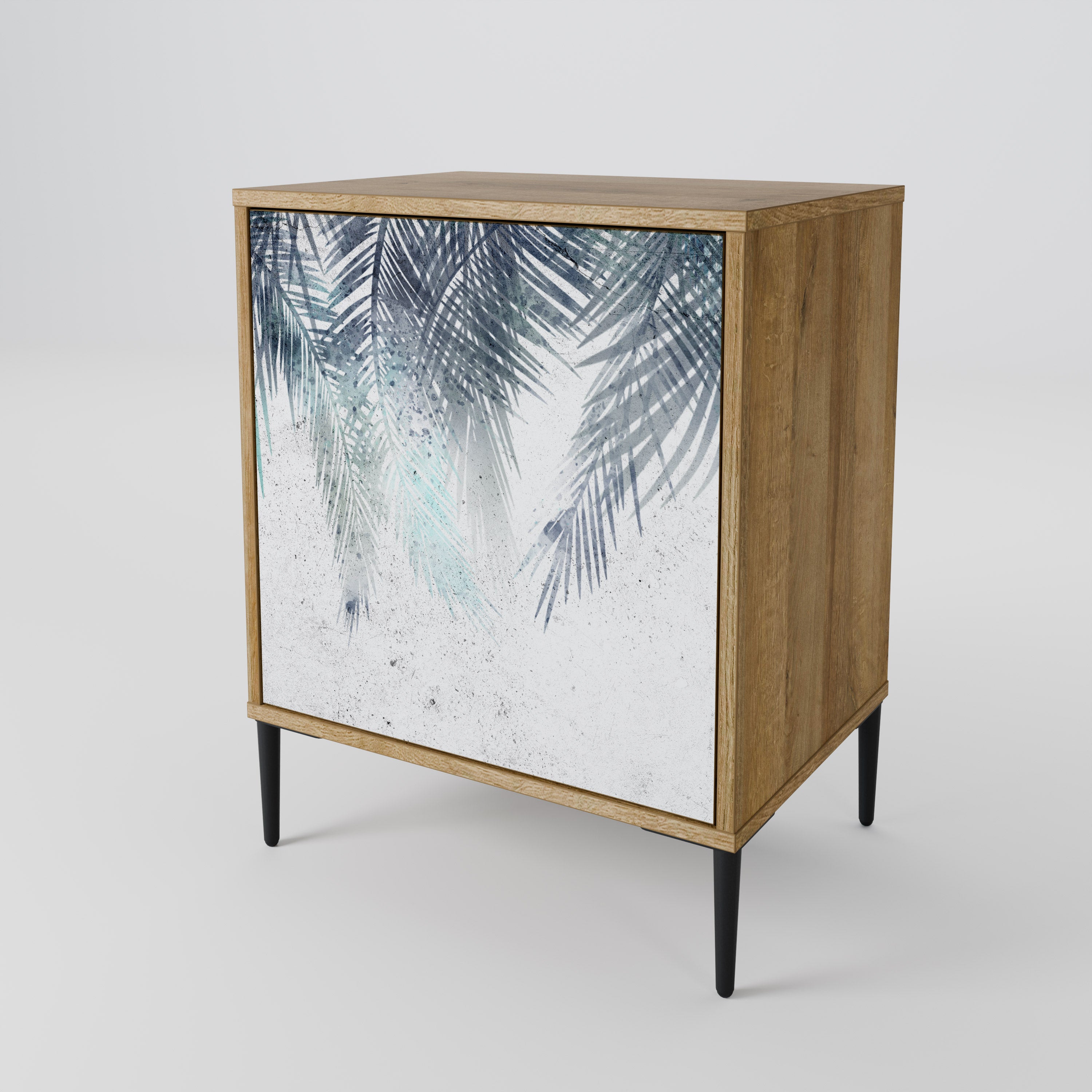 PALM VEIL 1-Door Sideboard in Oak Effect