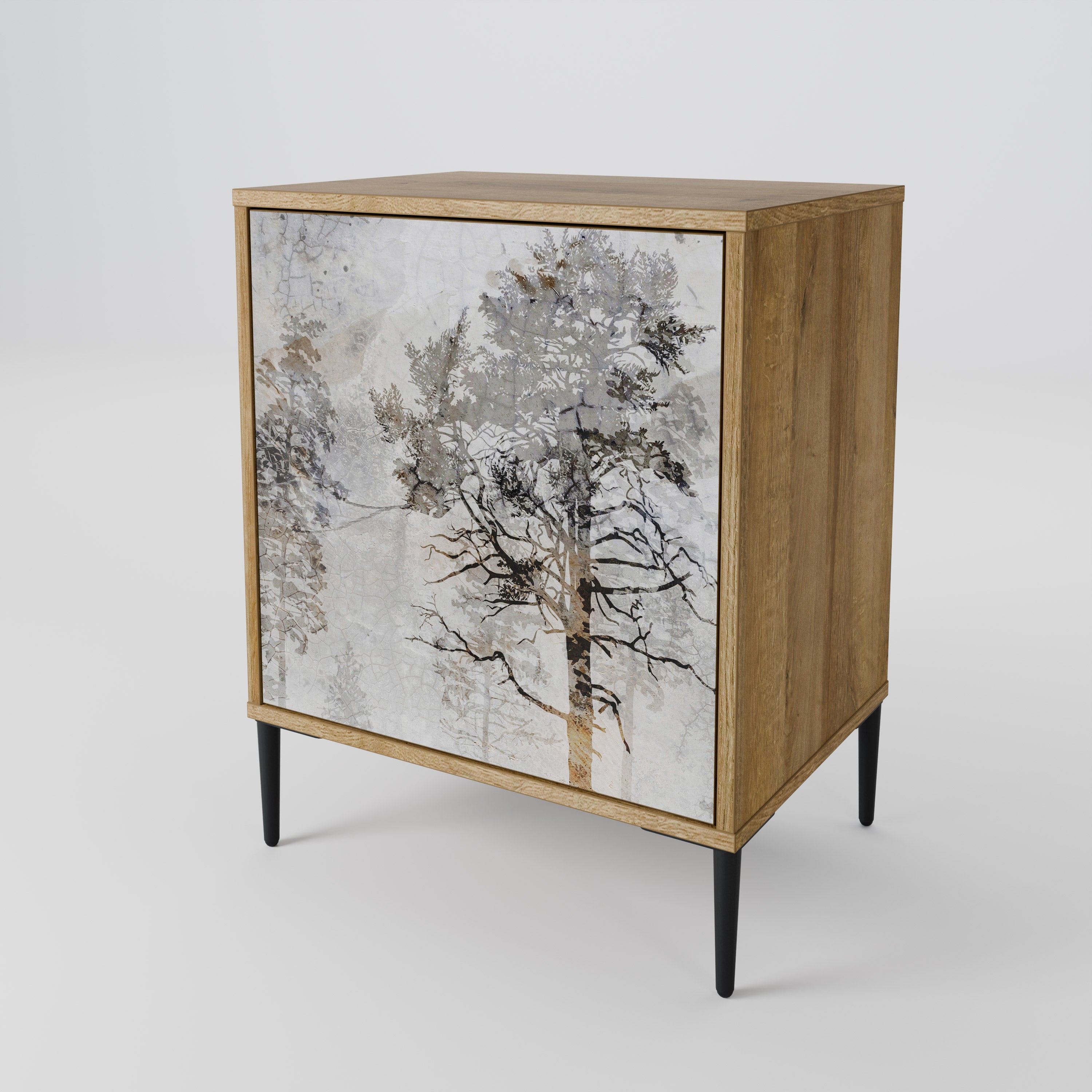 FADE IN THE TREES 1-Door Sideboard in Oak Effect