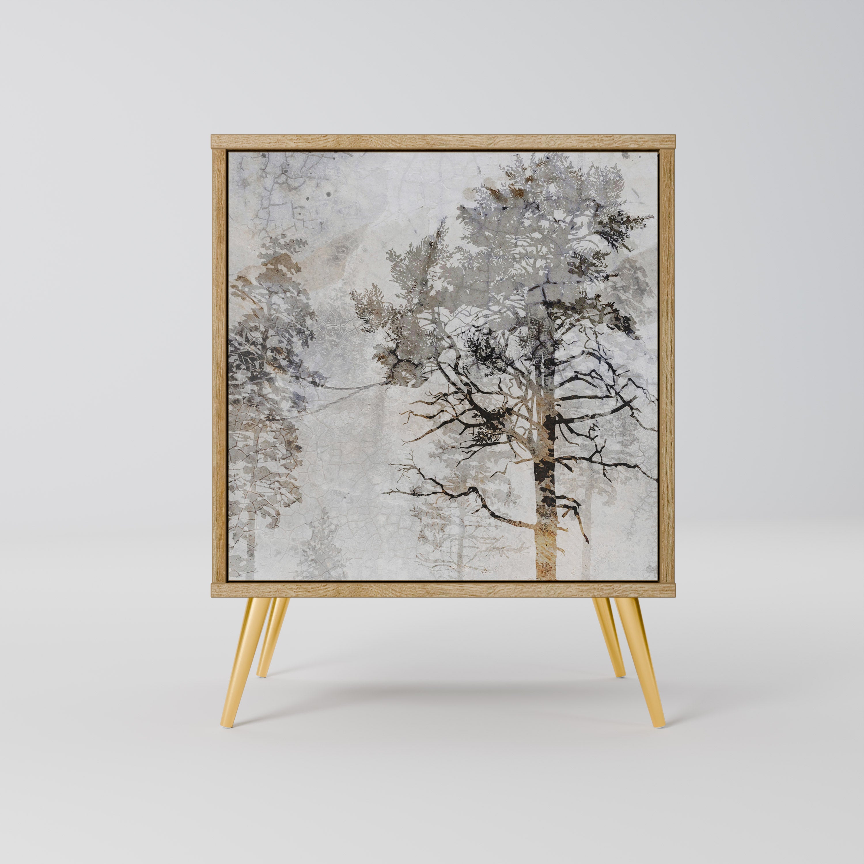 FADE IN THE TREES 1-Door Sideboard in Oak Effect