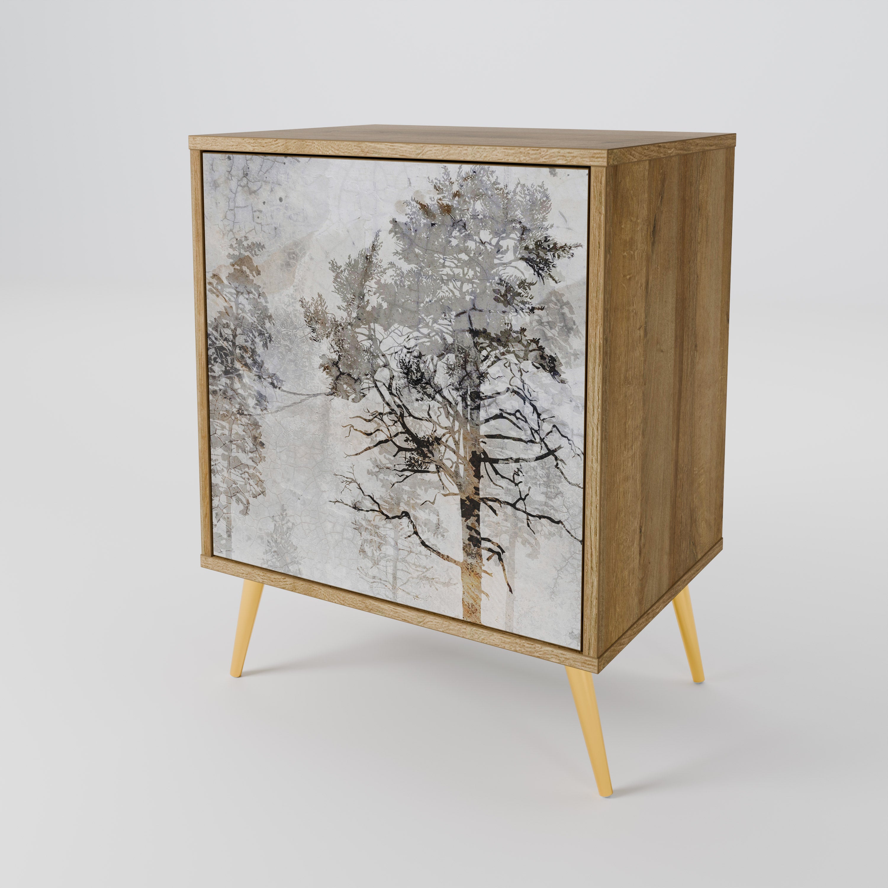 FADE IN THE TREES 1-Door Sideboard in Oak Effect