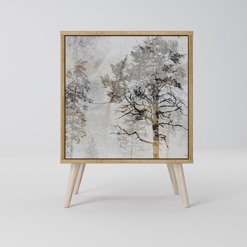 Aparador de 1 puerta FADE IN THE TREES con efecto roble