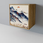 JAPANESE LANDSCAPE 1-Door Sideboard in Oak Effect