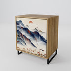 JAPANESE LANDSCAPE 1-Door Sideboard in Oak Effect