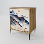 JAPANESE LANDSCAPE 1-Door Sideboard in Oak Effect
