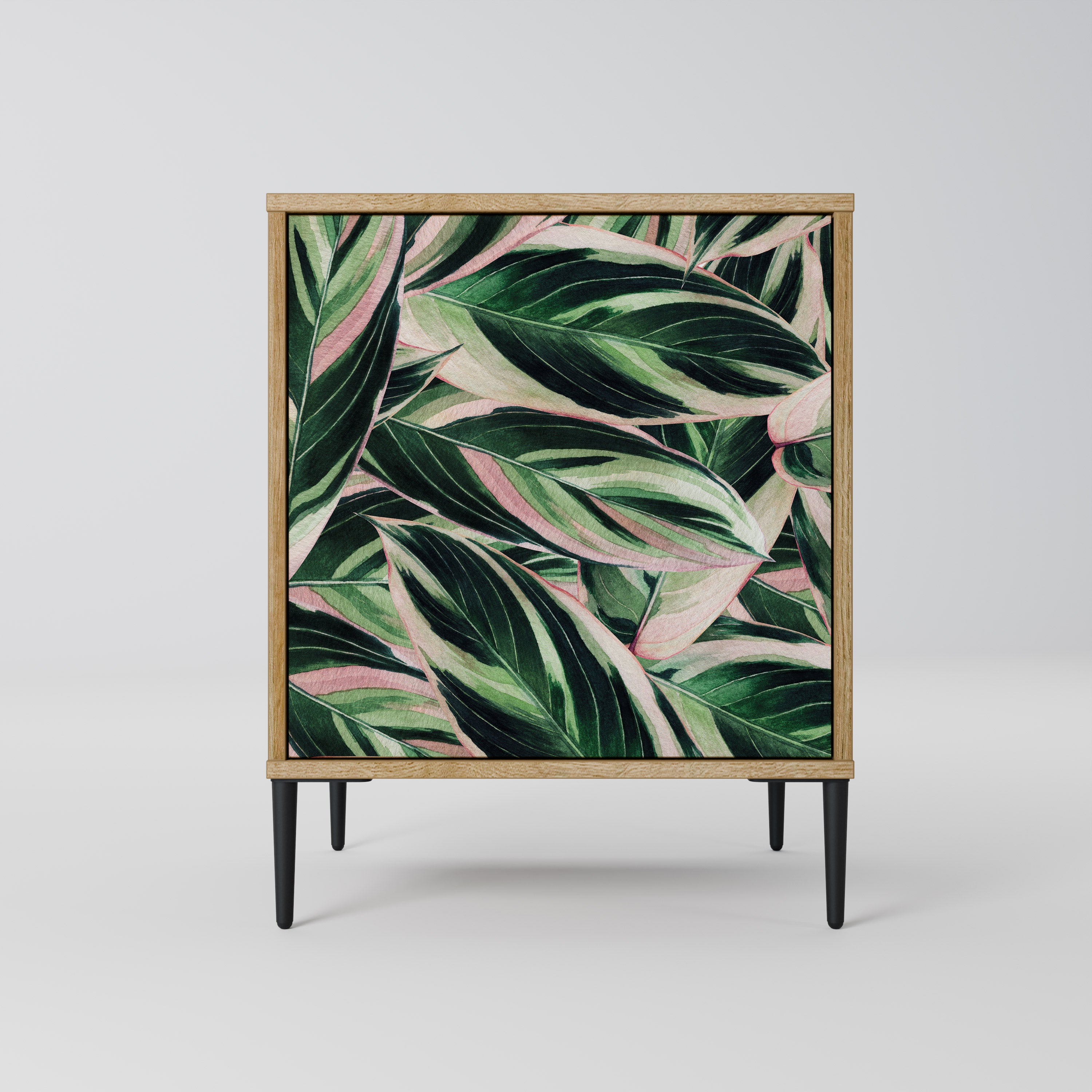 Aparador EERIE STROMANTHE de 1 puerta con efecto roble