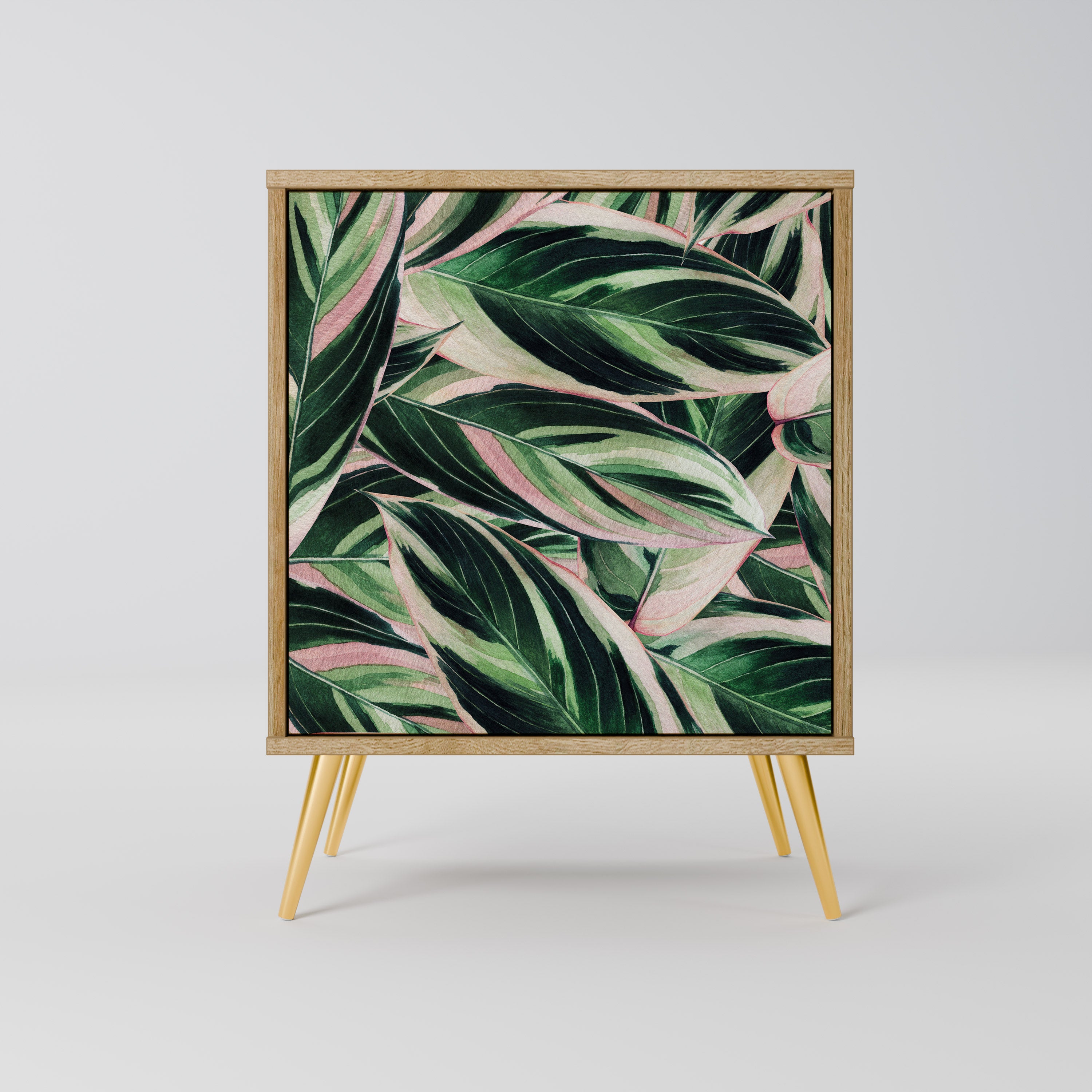 Aparador EERIE STROMANTHE de 1 puerta con efecto roble