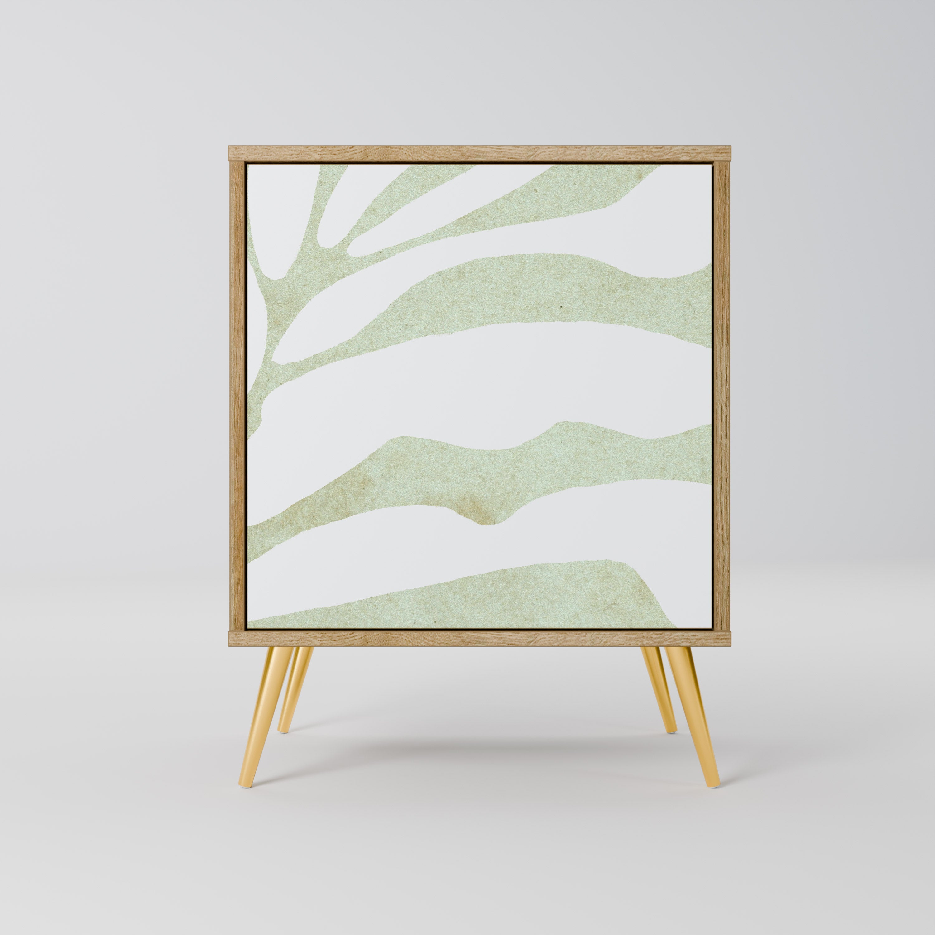 Aparador de 1 puerta BOTANICAL SPARK con acabado en roble