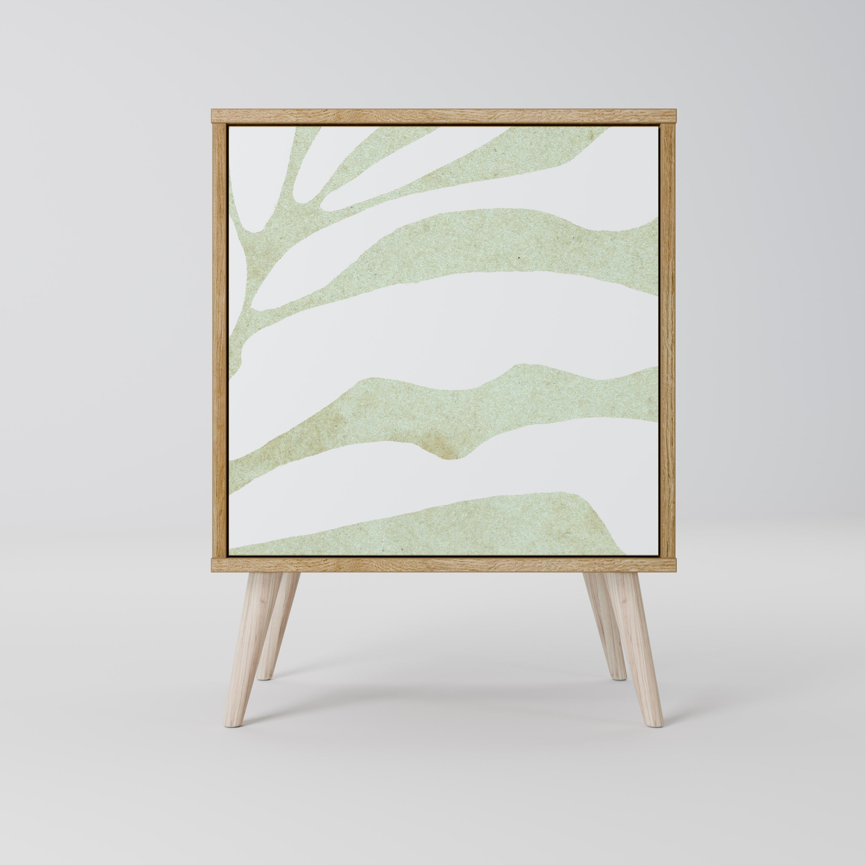 Aparador de 1 puerta BOTANICAL SPARK con acabado en roble