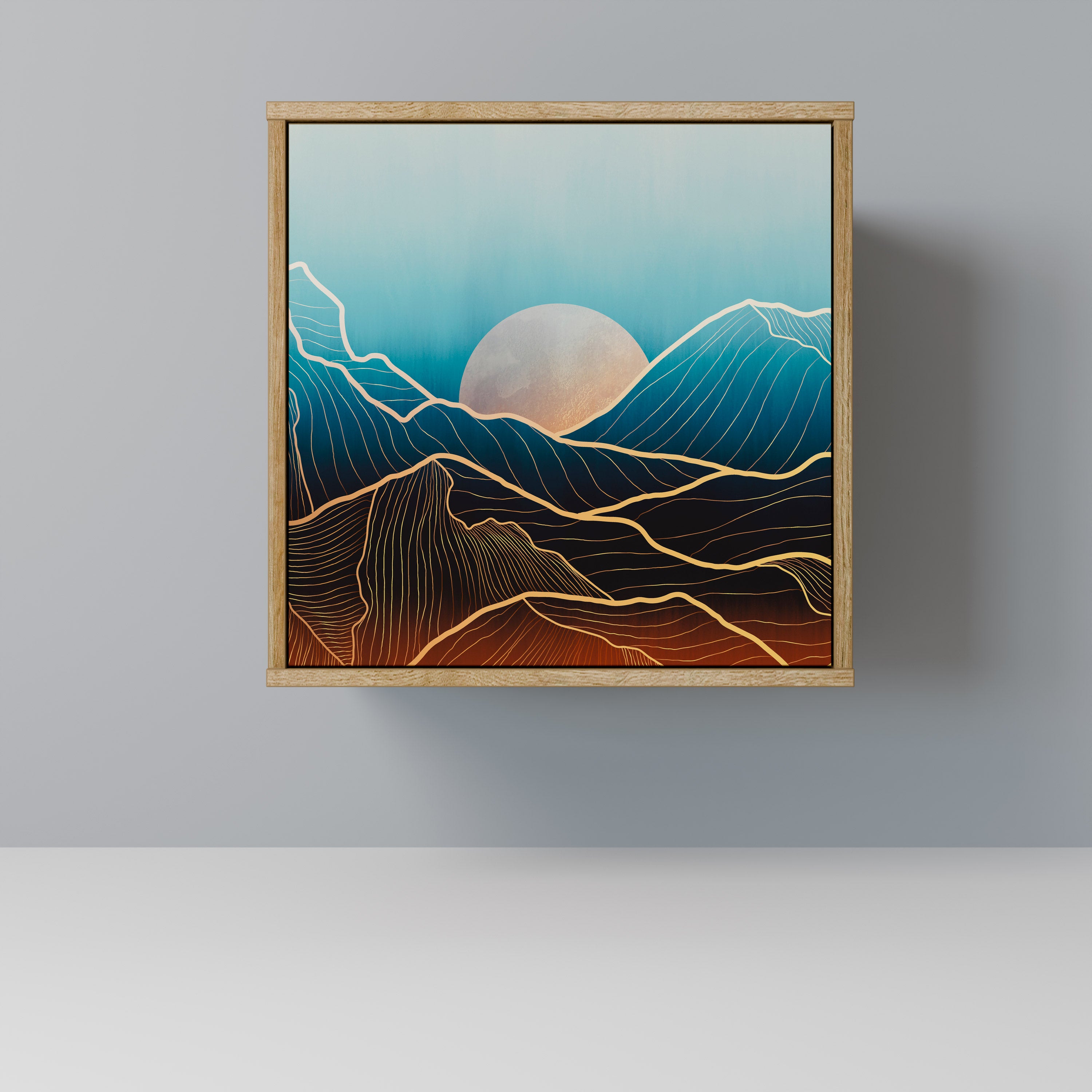 Aparador LUNAR SECRETS de 1 puerta con acabado efecto roble