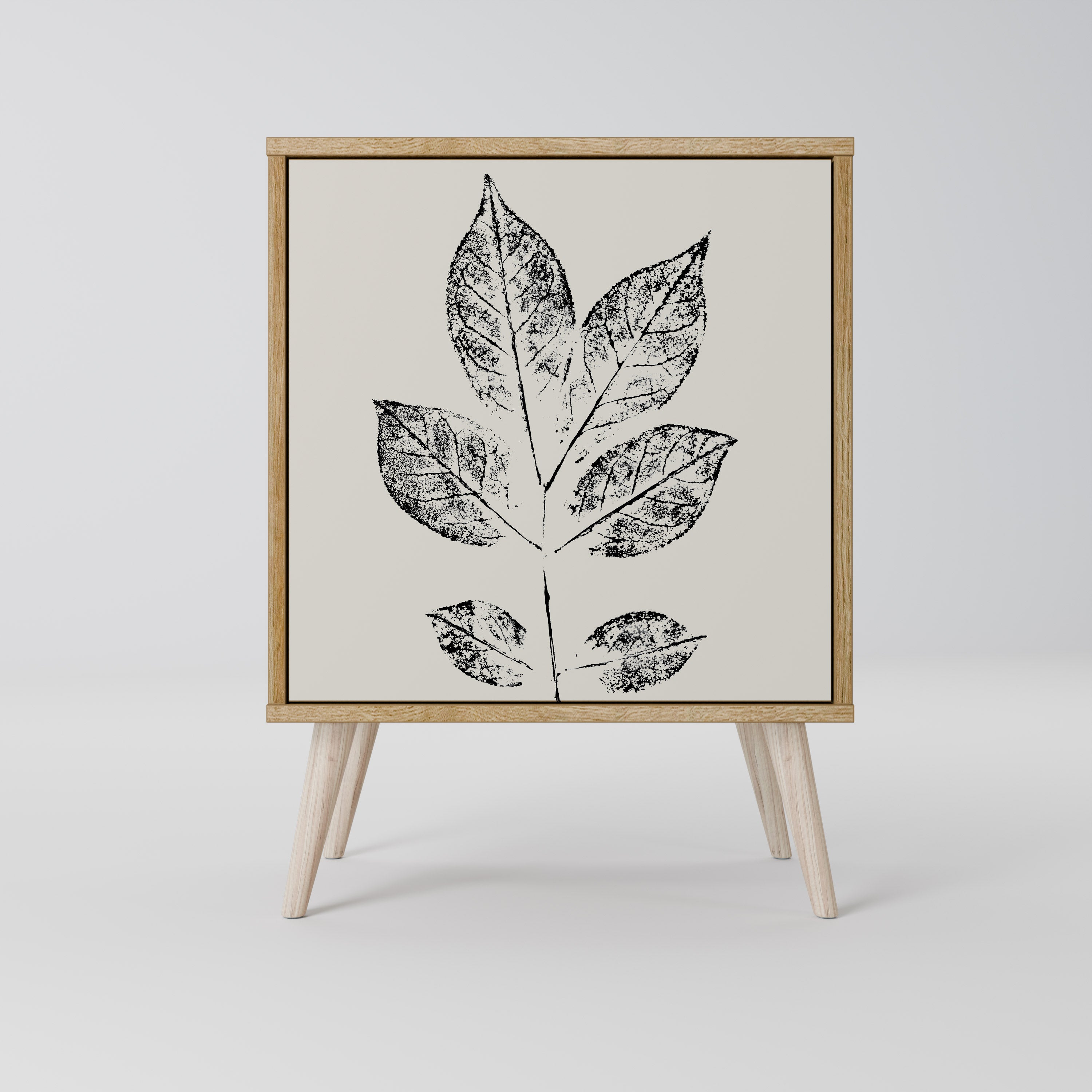 Aparador de 1 puerta LEAFY STAMPS con efecto roble