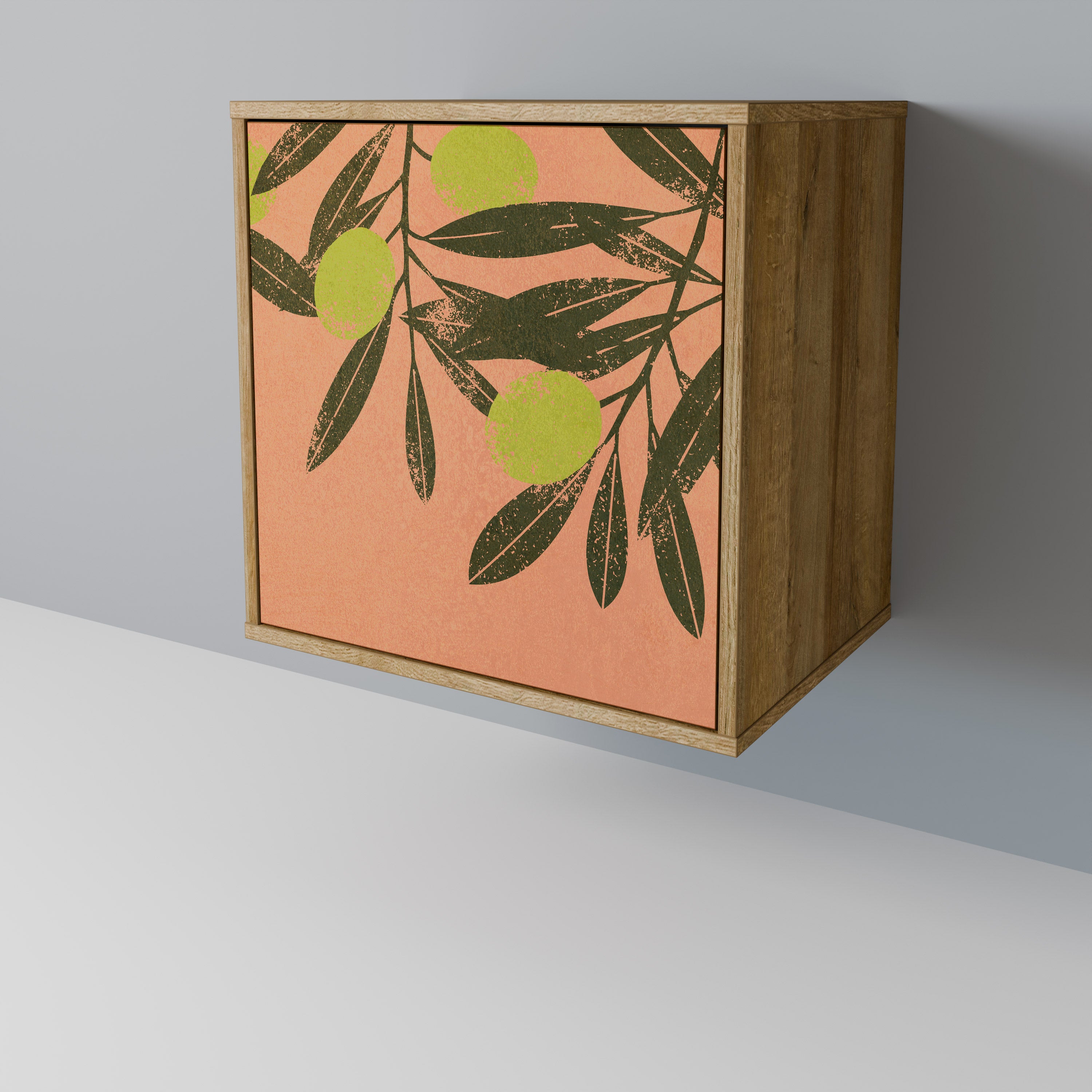 Aparador JUICY OLIVES de 1 puerta con acabado efecto roble