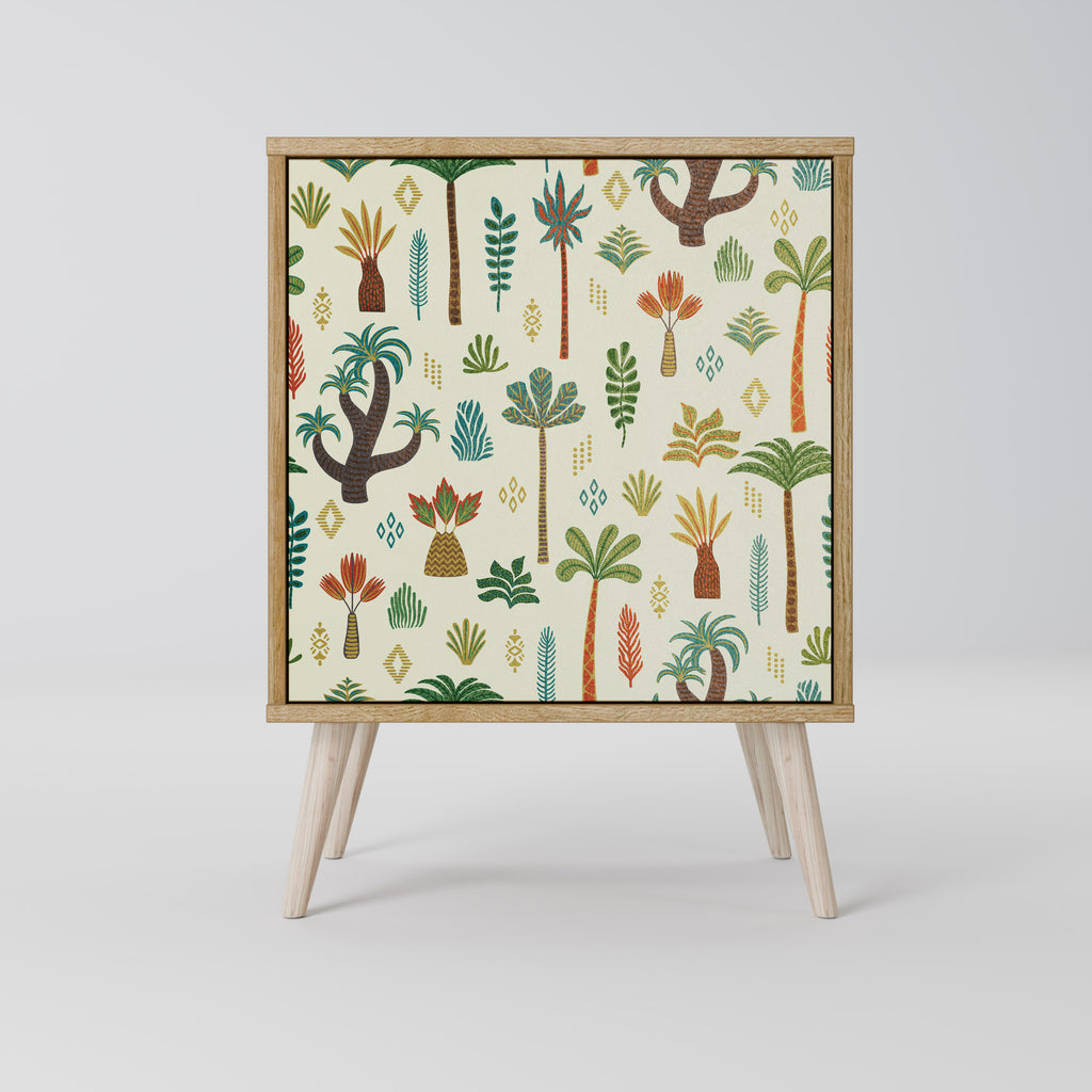 Aparador PALM SPRING de 1 puerta con acabado efecto roble