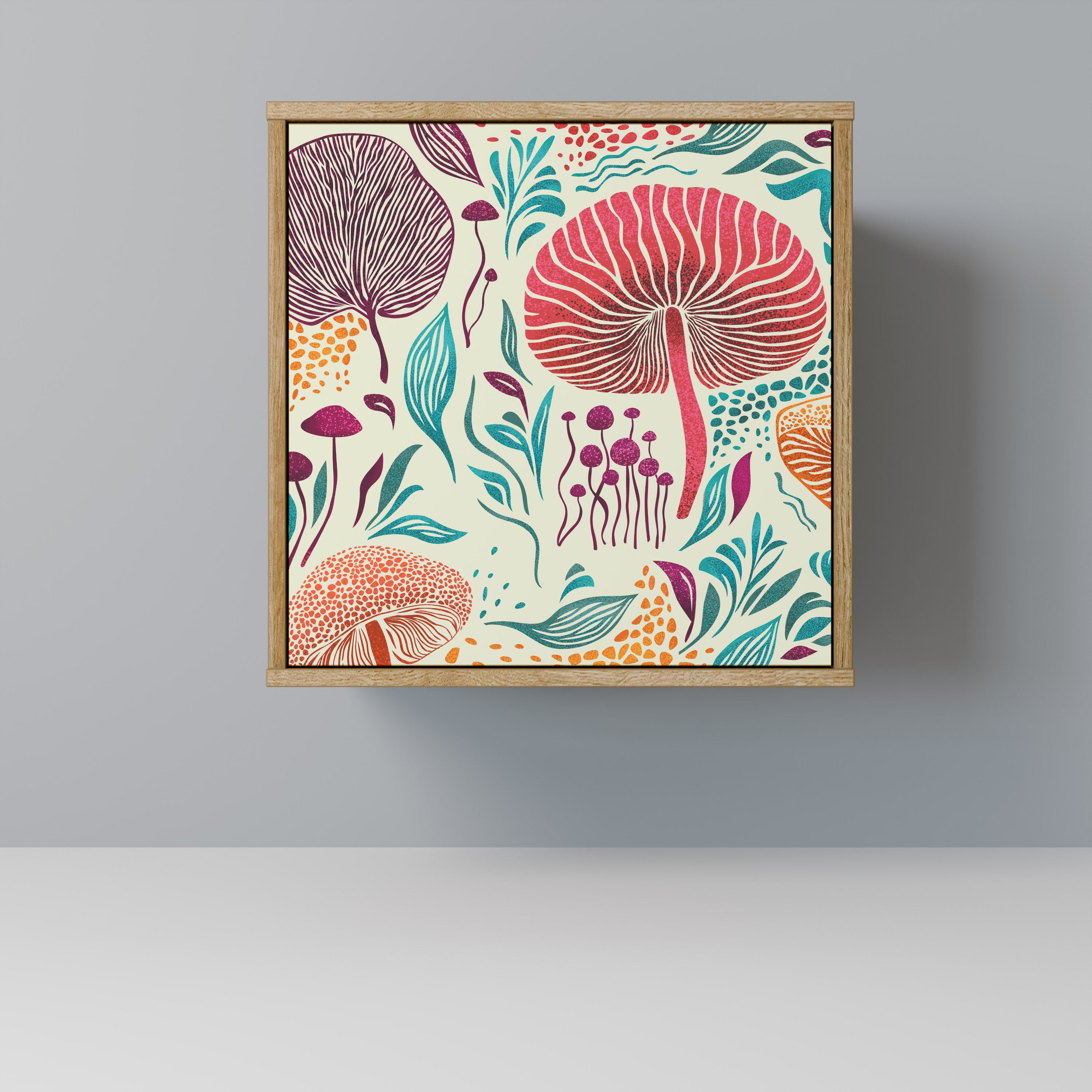 Aparador FUNGUS FANTASY de 1 puerta con acabado efecto roble