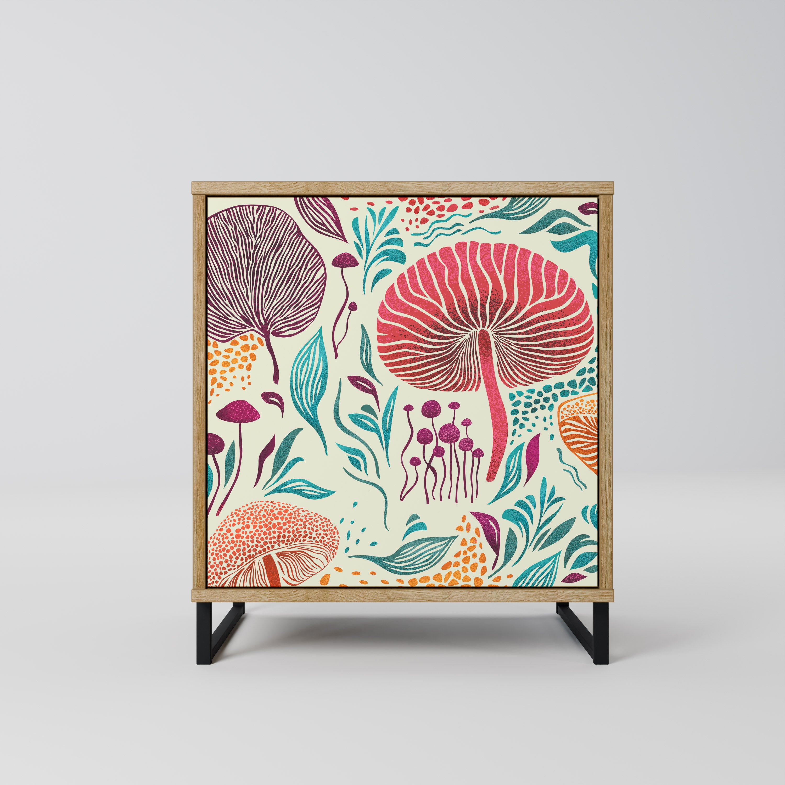 Aparador FUNGUS FANTASY de 1 puerta con acabado efecto roble