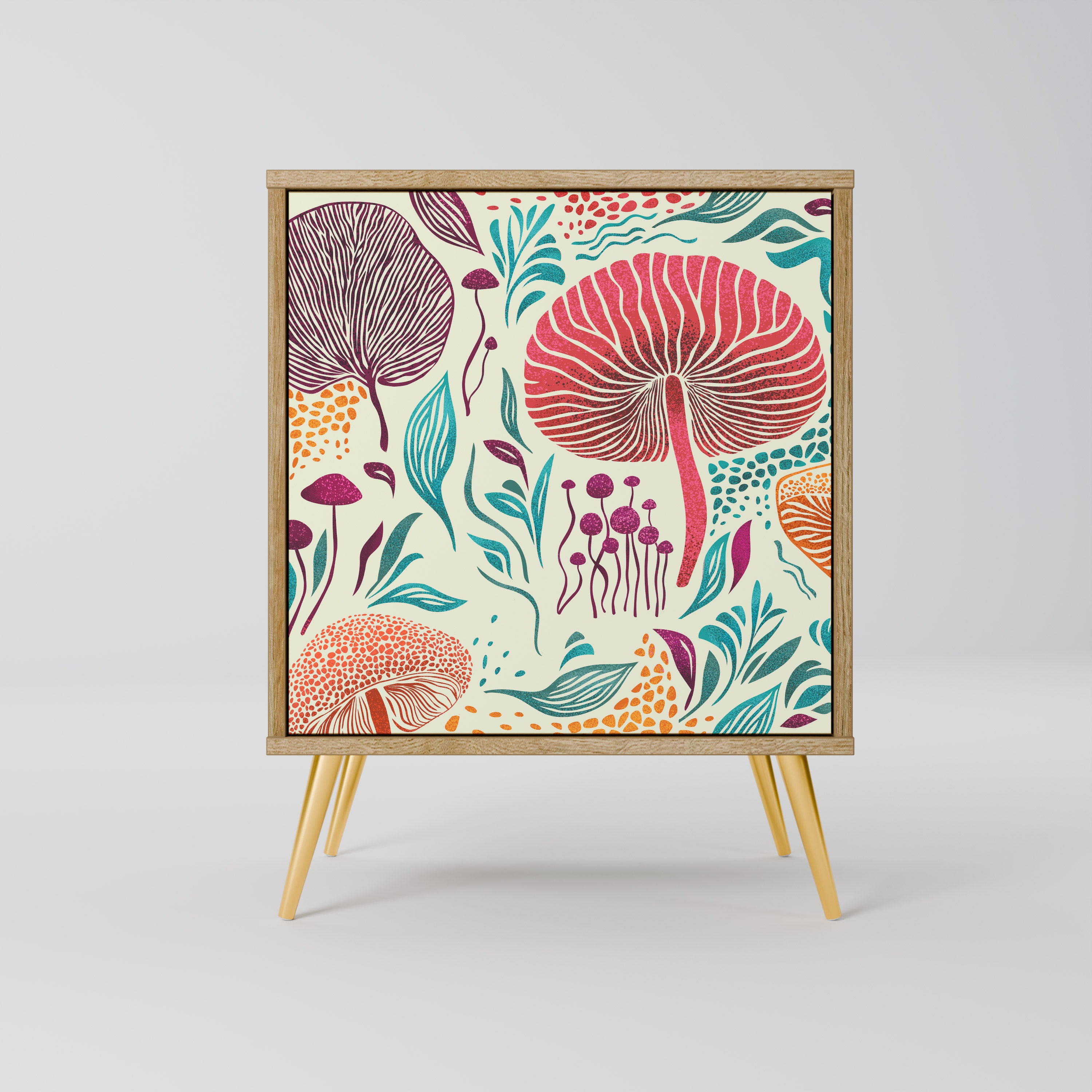 Aparador FUNGUS FANTASY de 1 puerta con acabado efecto roble