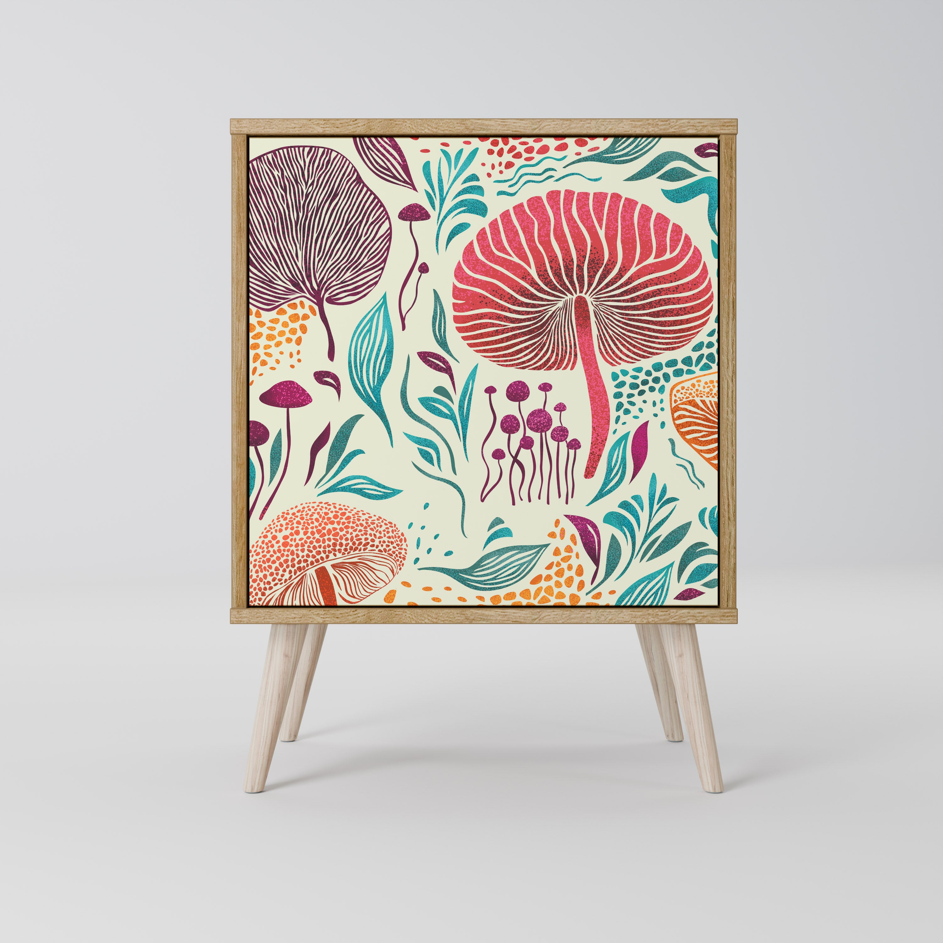 Aparador FUNGUS FANTASY de 1 puerta con acabado efecto roble