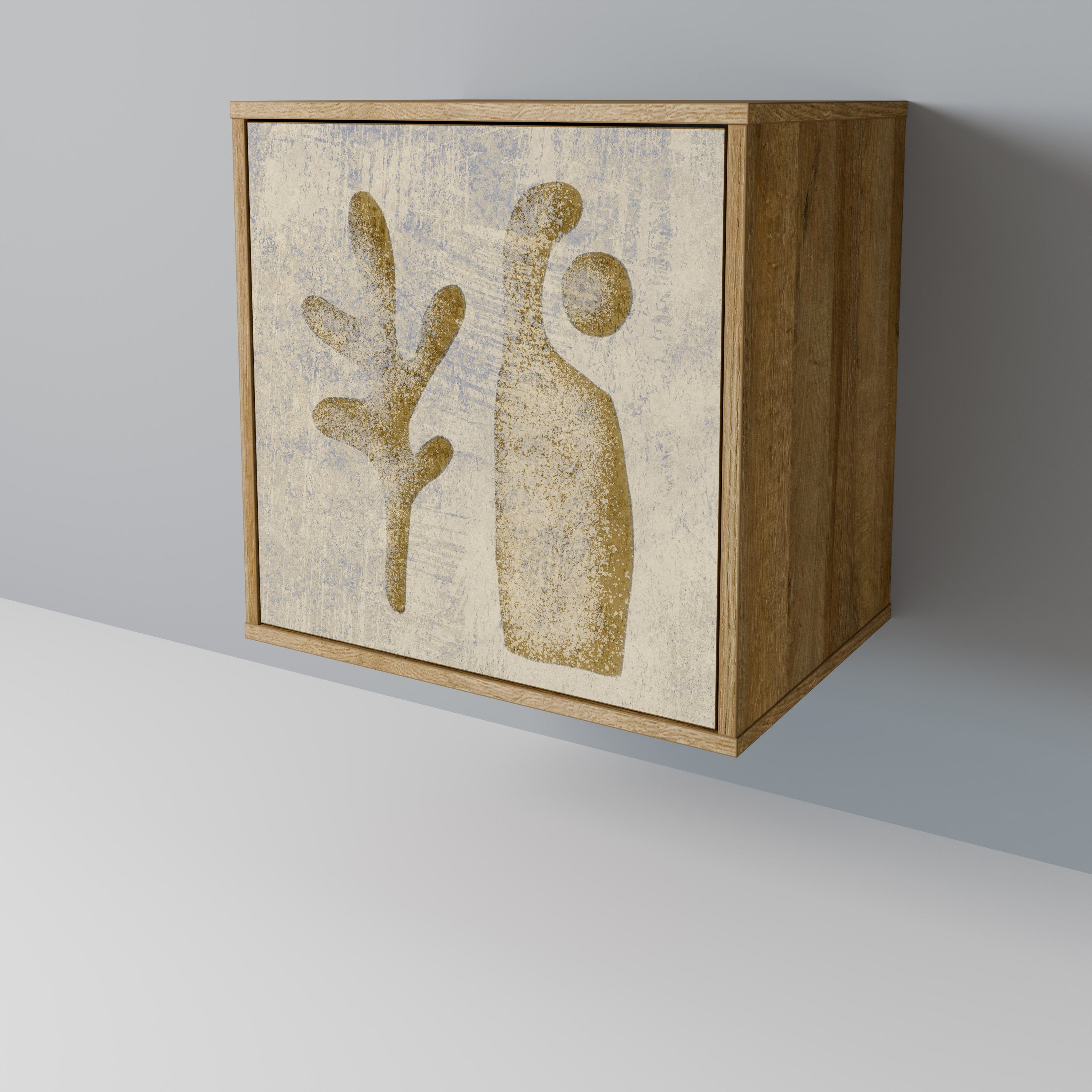 SAND SCULPTURES 1-Door Sideboard in Oak Effect