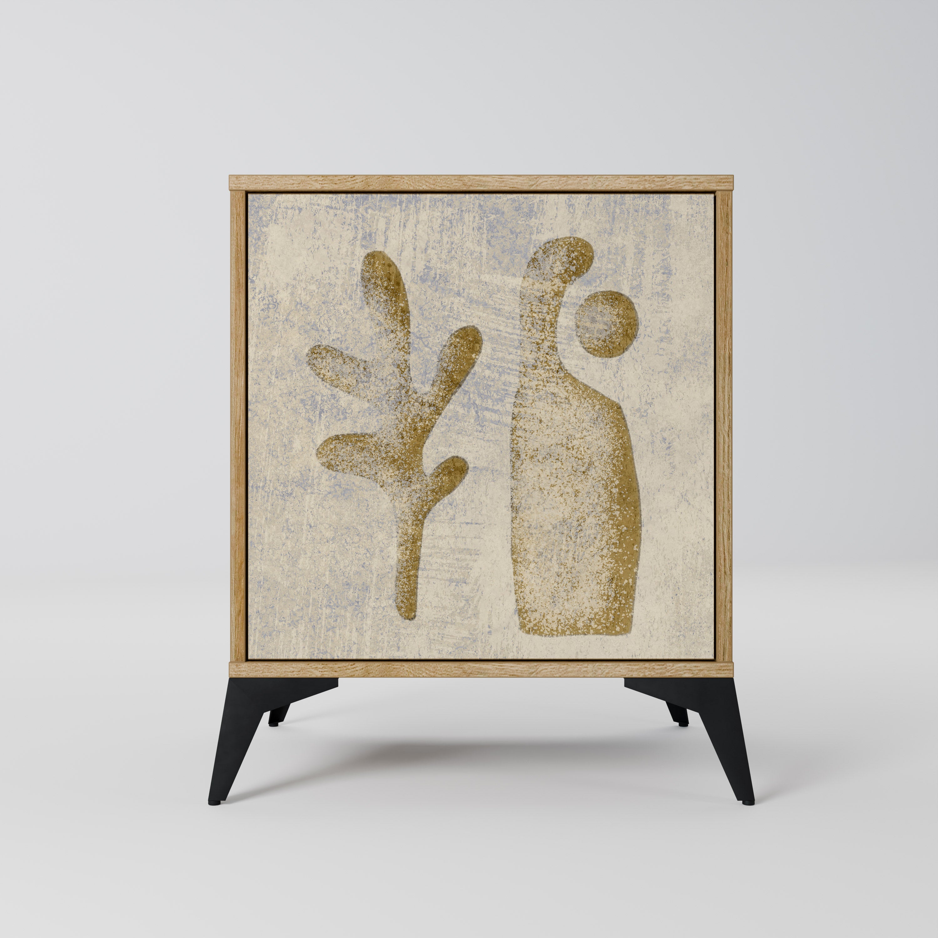 SAND SCULPTURES 1-Door Sideboard in Oak Effect