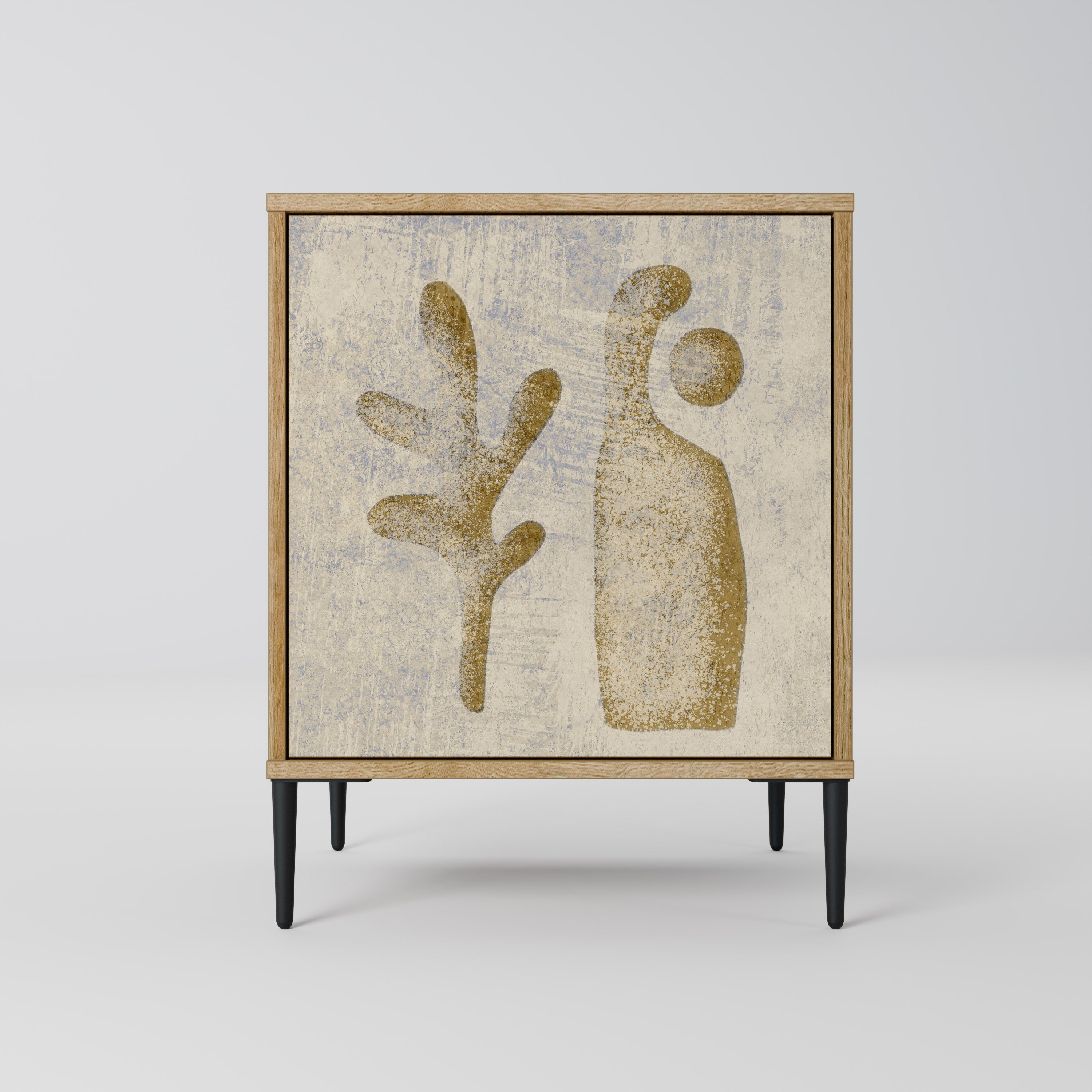 SAND SCULPTURES 1-Door Sideboard in Oak Effect