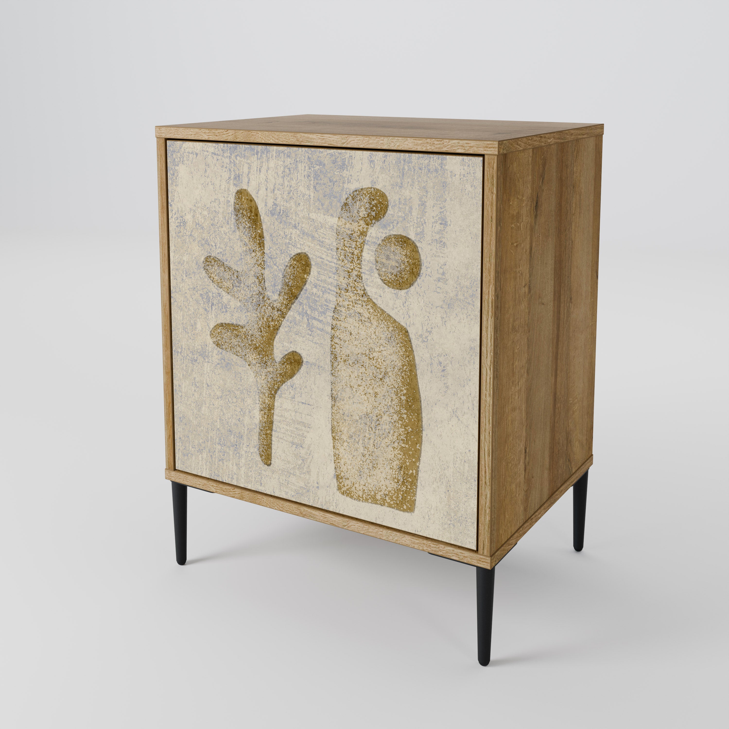 SAND SCULPTURES 1-Door Sideboard in Oak Effect