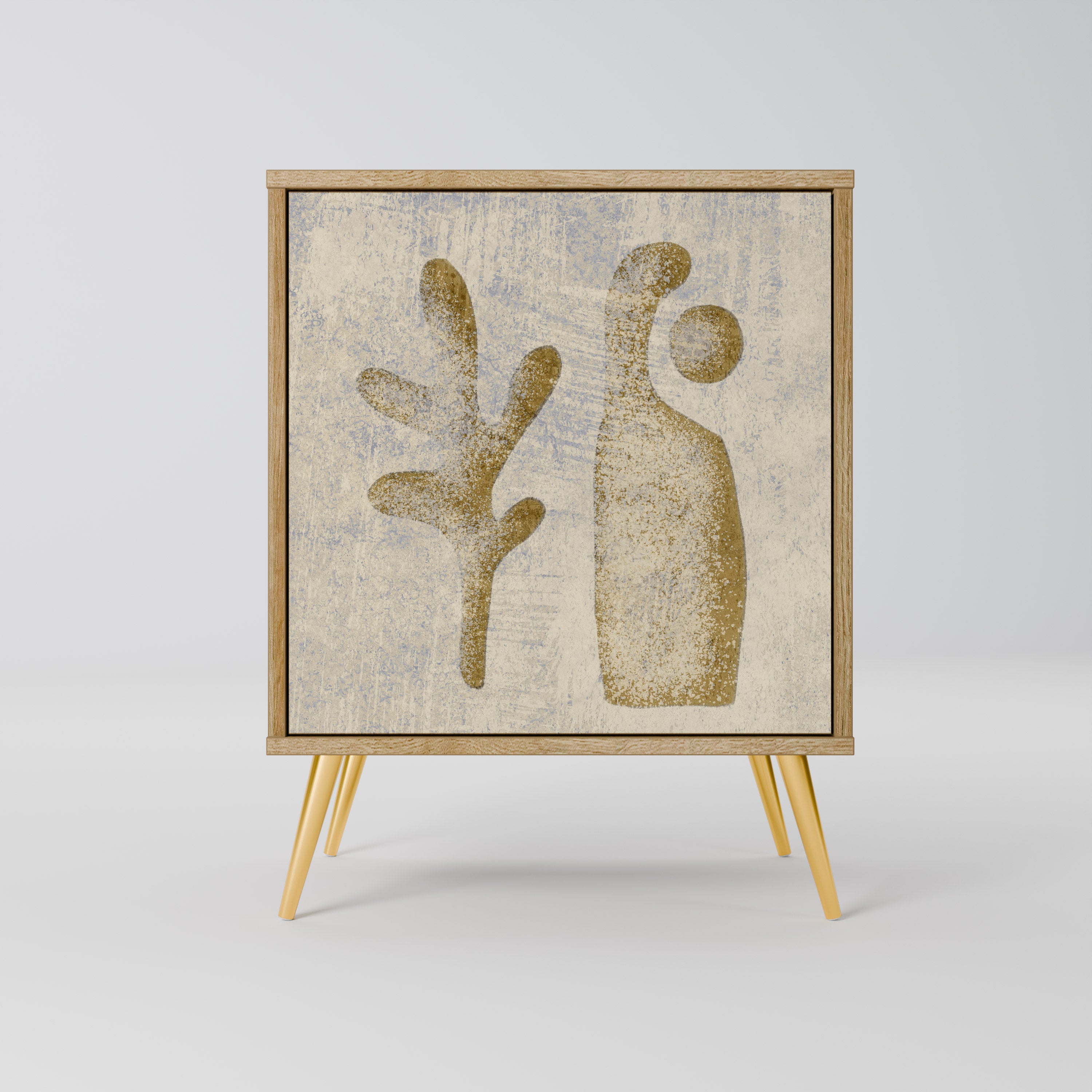 SAND SCULPTURES 1-Door Sideboard in Oak Effect