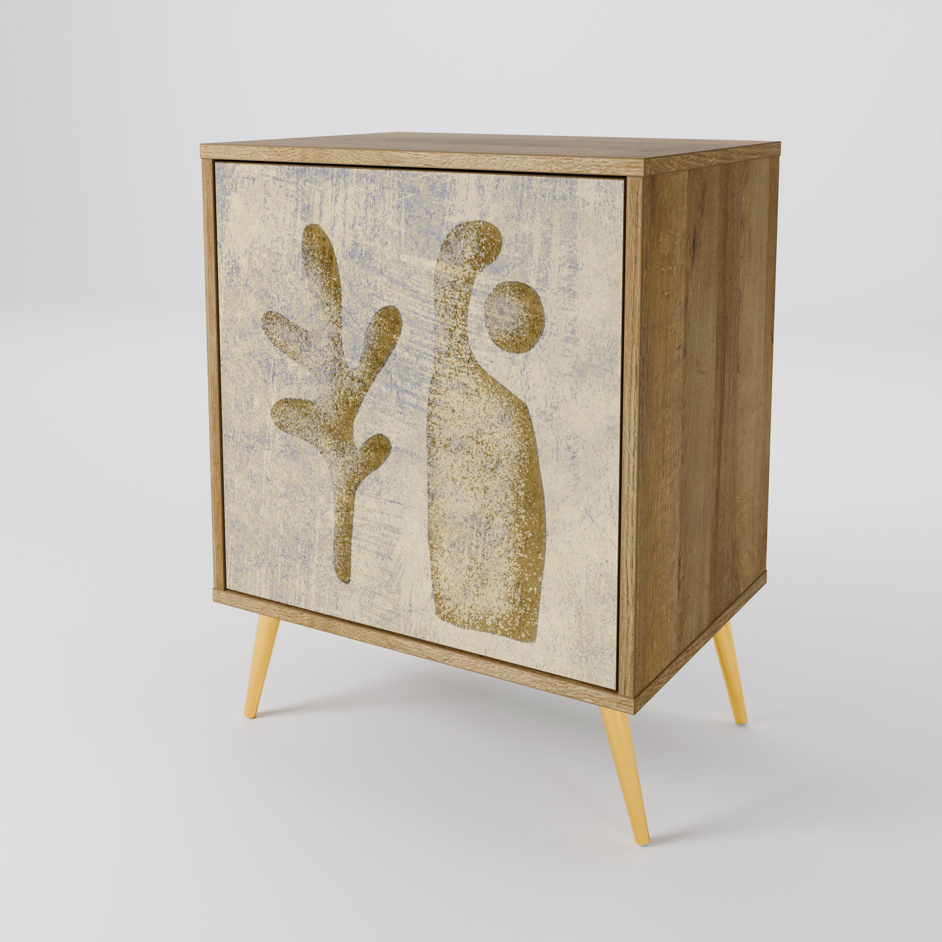 SAND SCULPTURES 1-Door Sideboard in Oak Effect