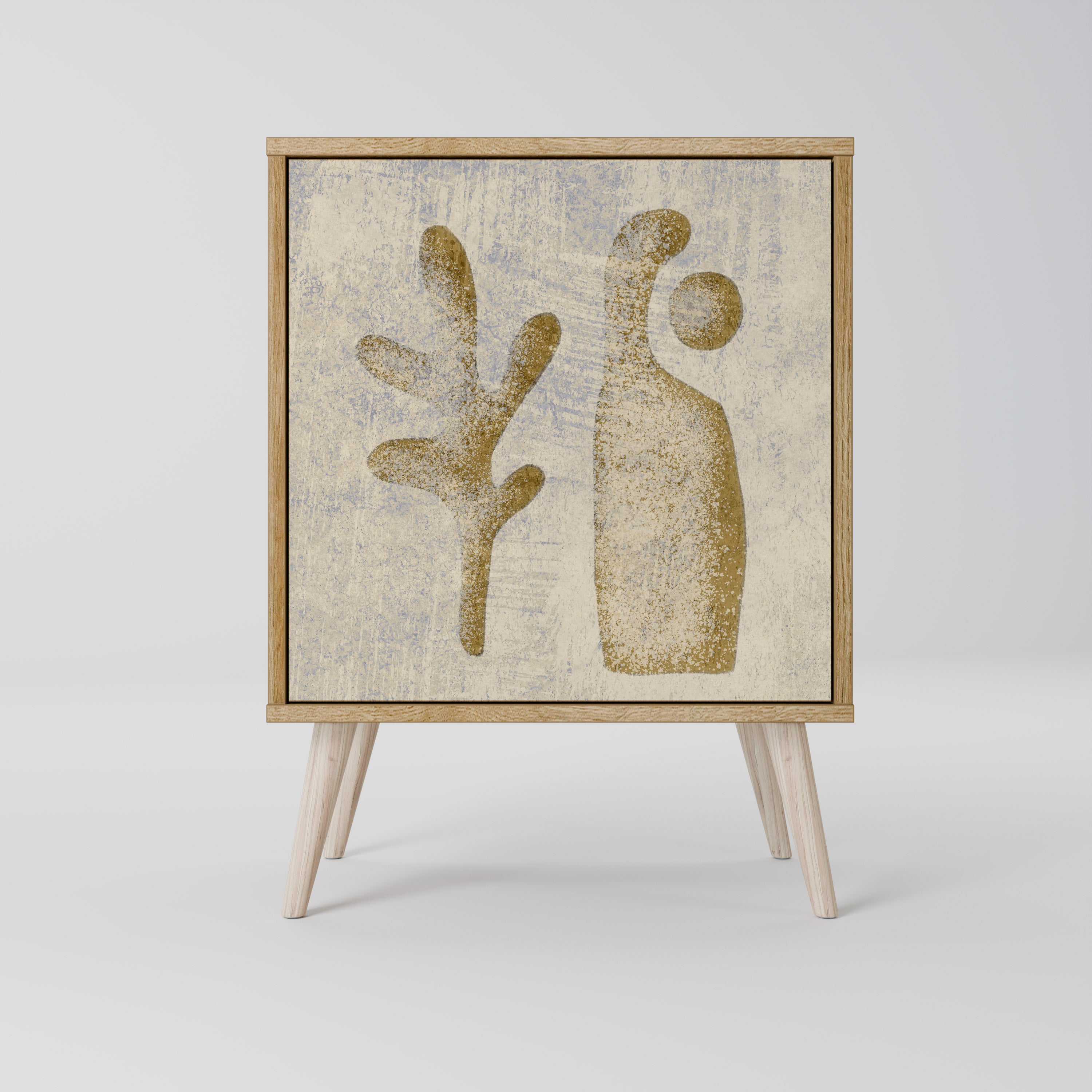 SAND SCULPTURES 1-Door Sideboard in Oak Effect