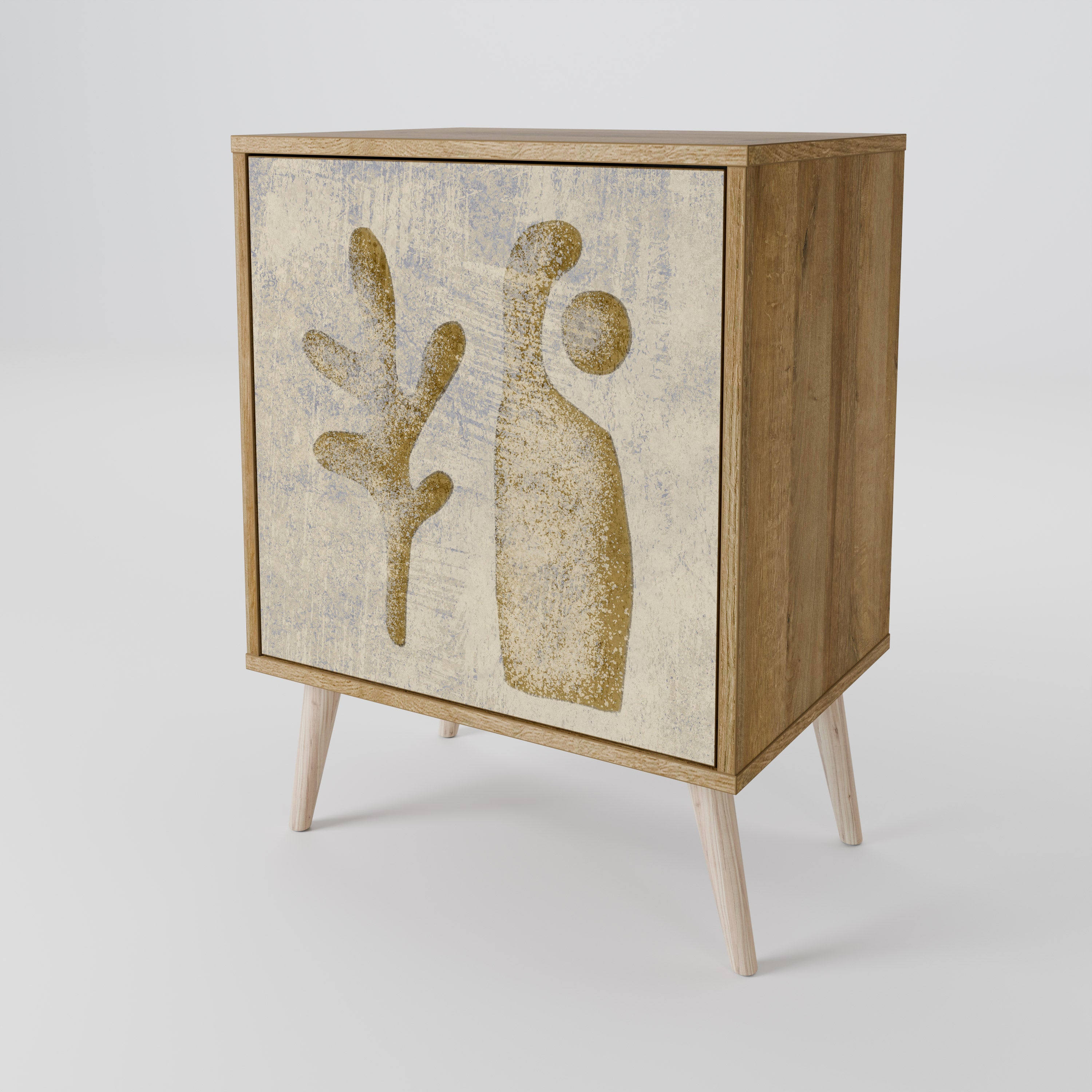 SAND SCULPTURES 1-Door Sideboard in Oak Effect
