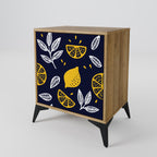 CITRUS BLACK AND WHITE Aparador de 1 Puerta en Efecto Roble