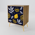 CITRUS BLACK AND WHITE Aparador de 1 Puerta en Efecto Roble