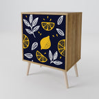 CITRUS BLACK AND WHITE Aparador de 1 Puerta en Efecto Roble