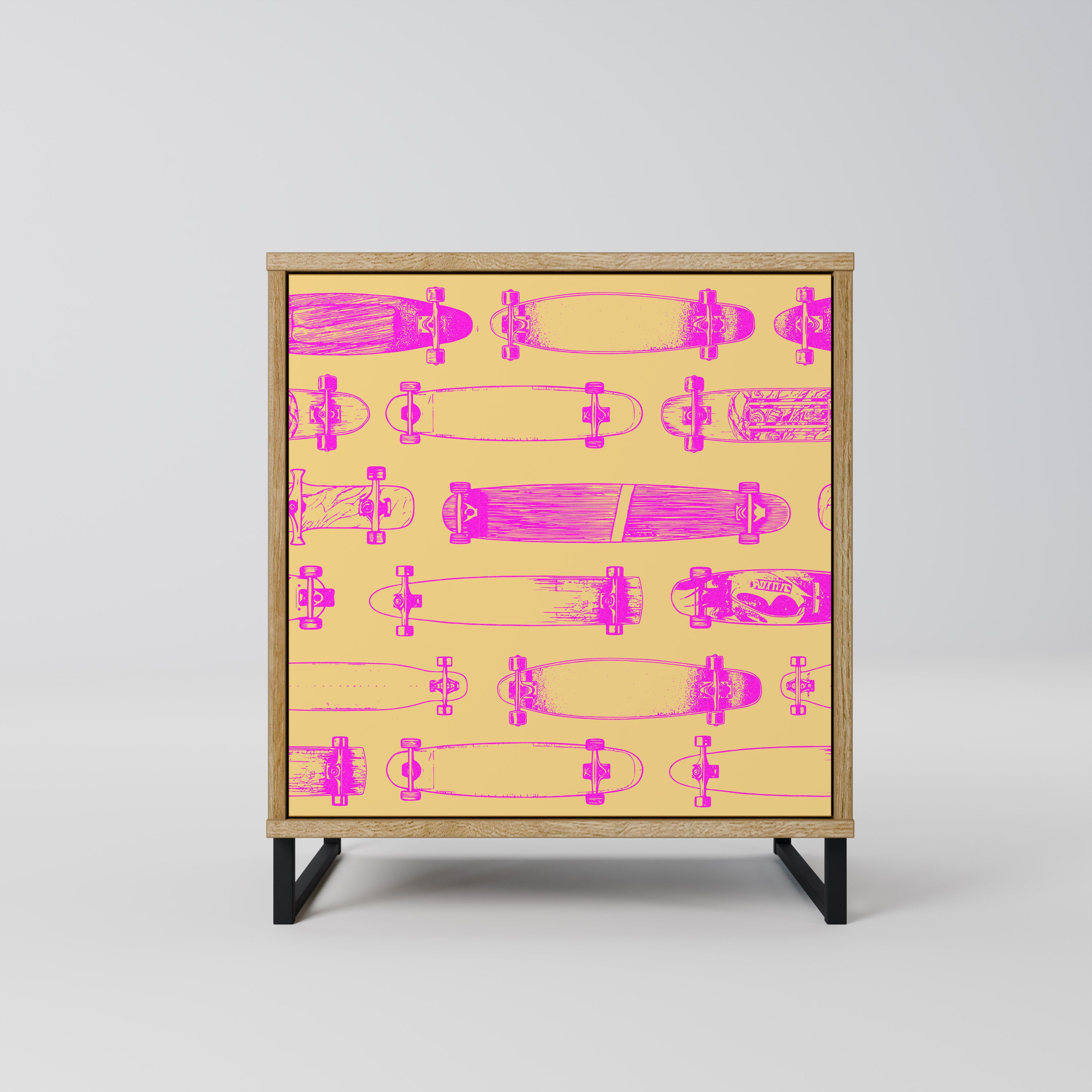 SKATEBOARD ARTISTRY 1-Door Sideboard in Oak Effect