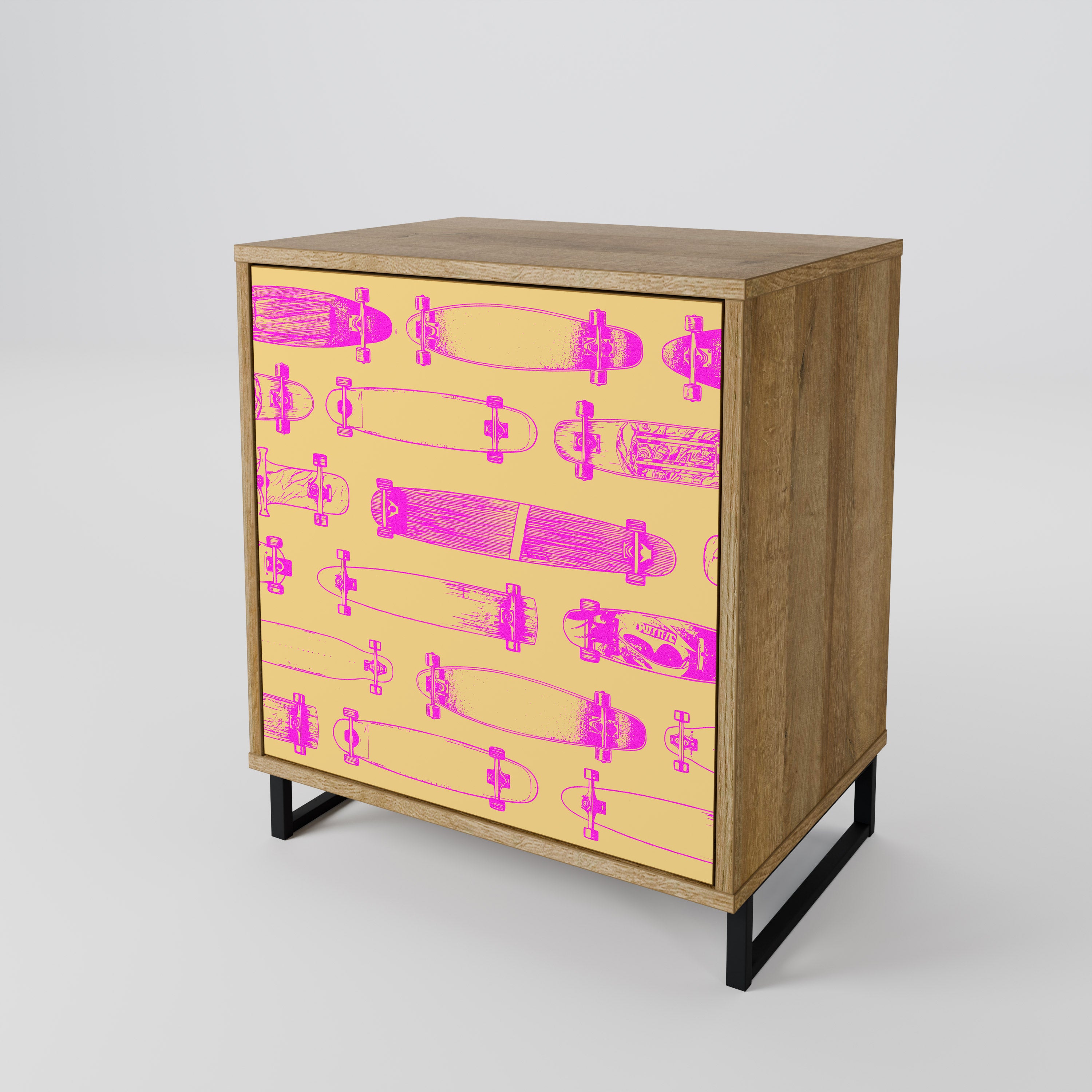 SKATEBOARD ARTISTRY 1-Door Sideboard in Oak Effect