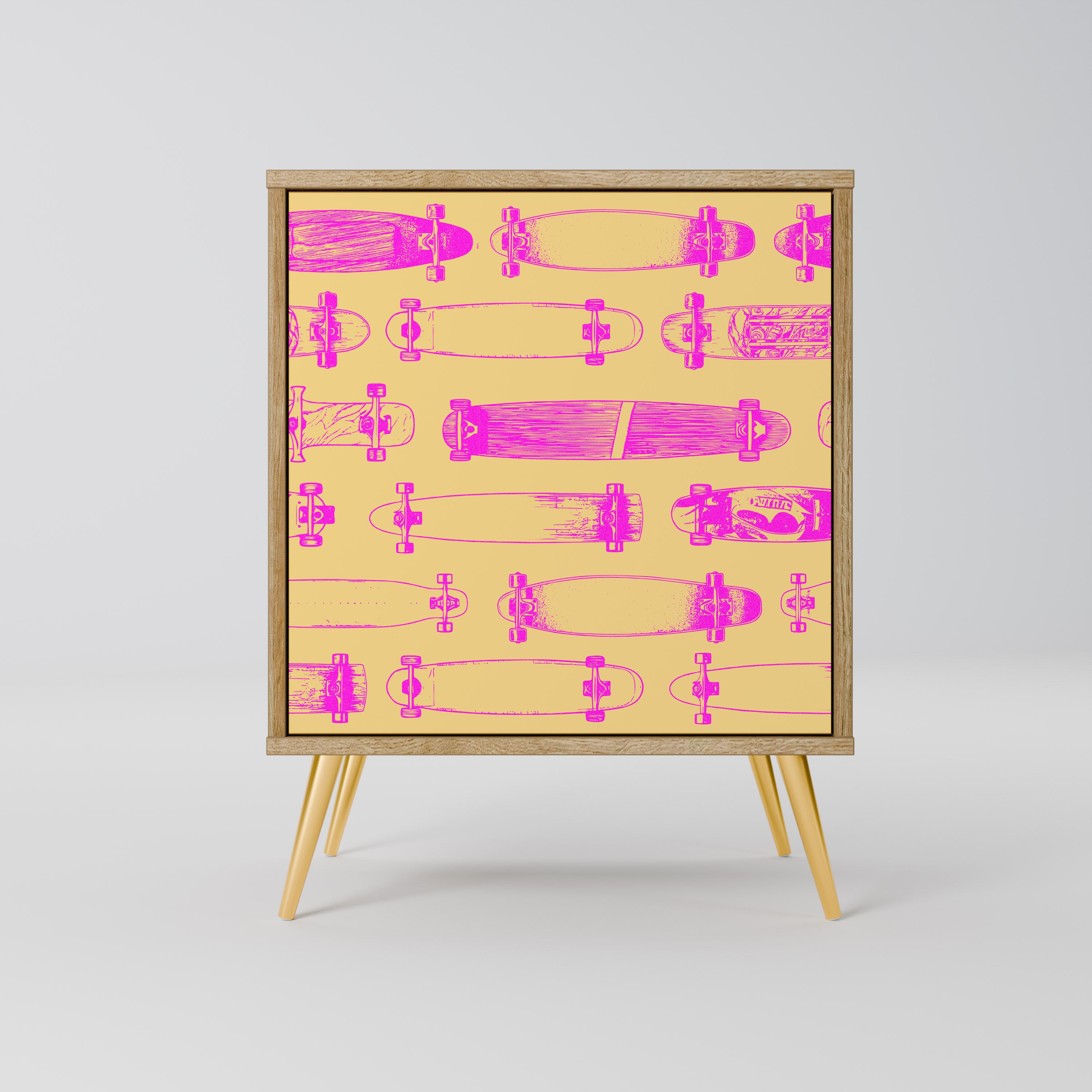 SKATEBOARD ARTISTRY 1-Door Sideboard in Oak Effect