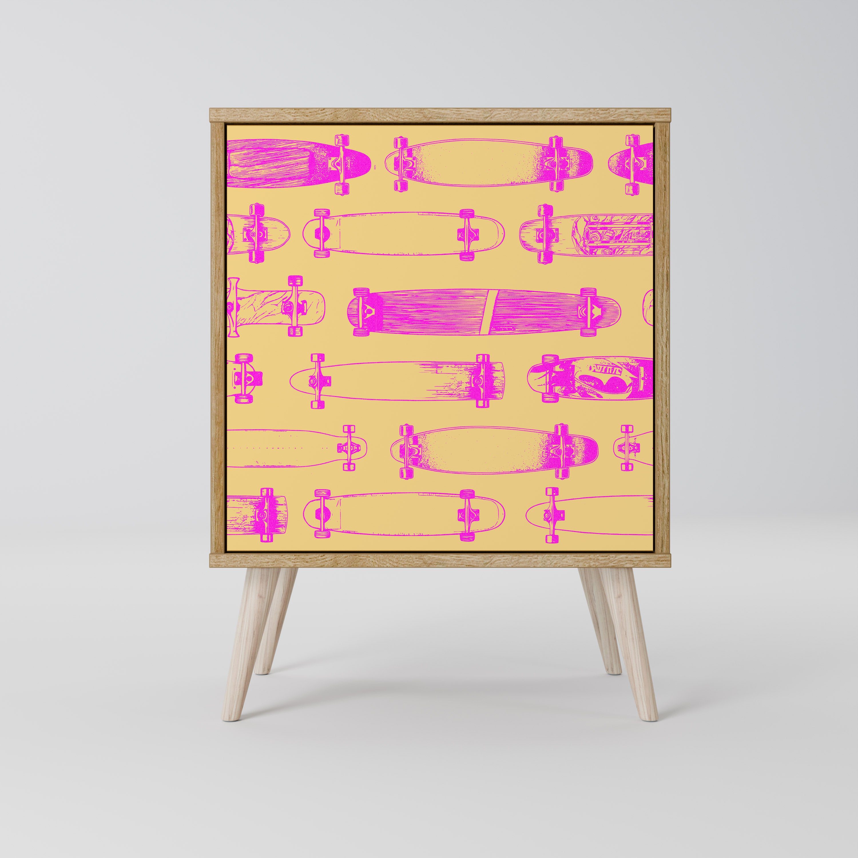 SKATEBOARD ARTISTRY 1-Door Sideboard in Oak Effect