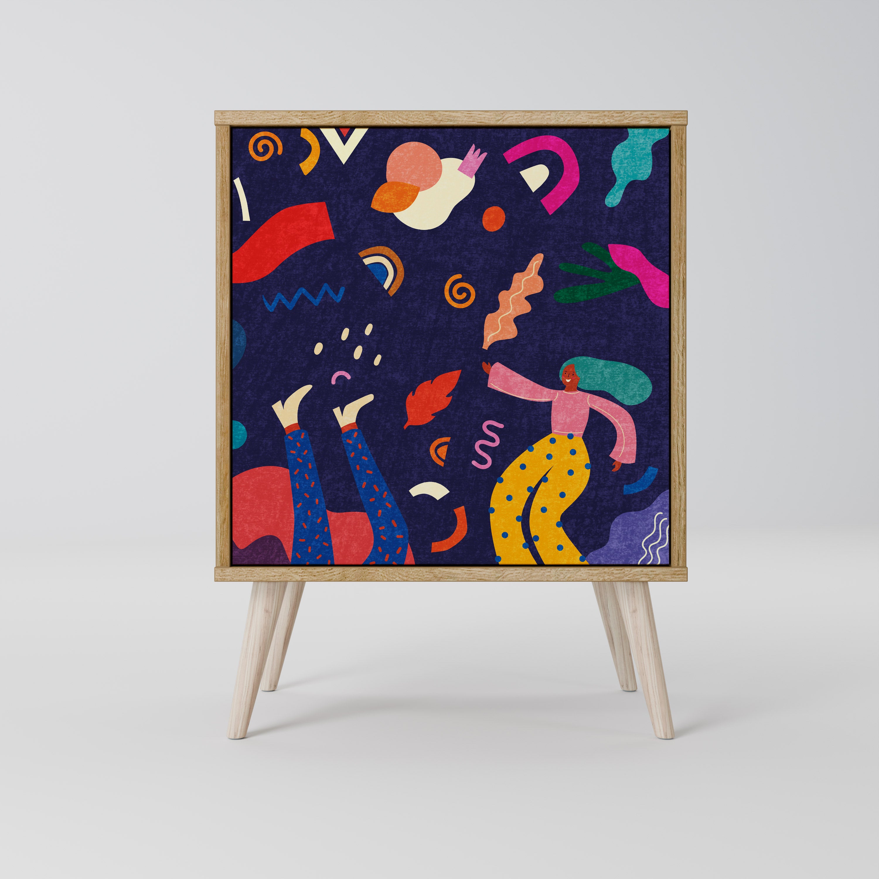 PLACERES FESTIVOS Aparador de 1 puerta con efecto roble