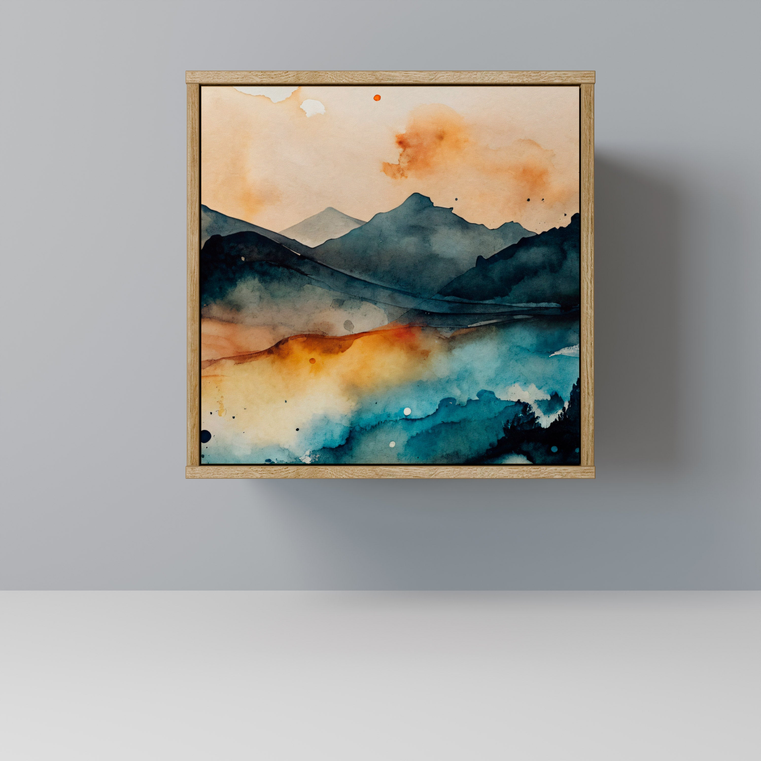 Aparador OMINOUS MOUNTAINS de 1 puerta con acabado efecto roble