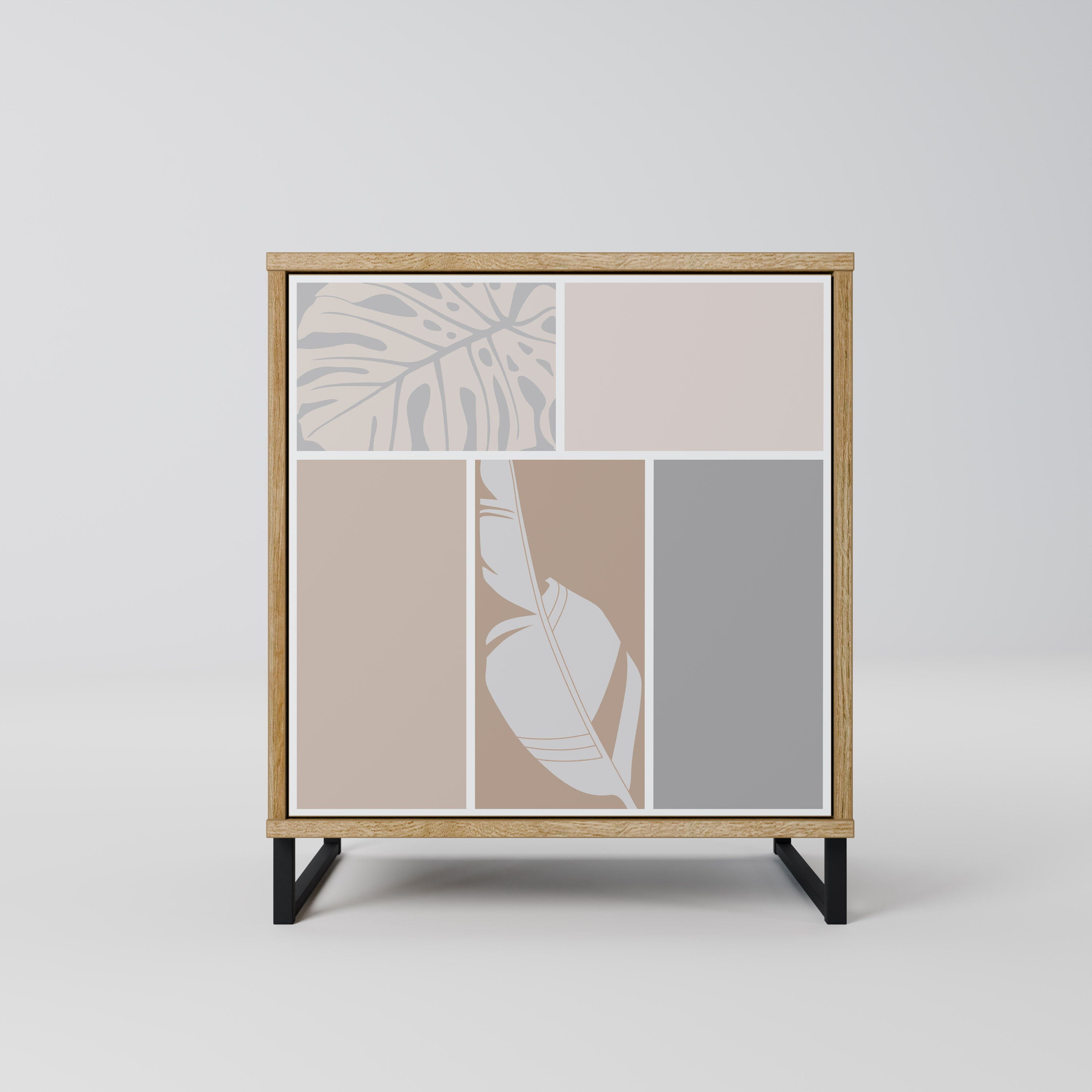 TROPICAL SHAPES 1-Door Sideboard in Oak Effect
