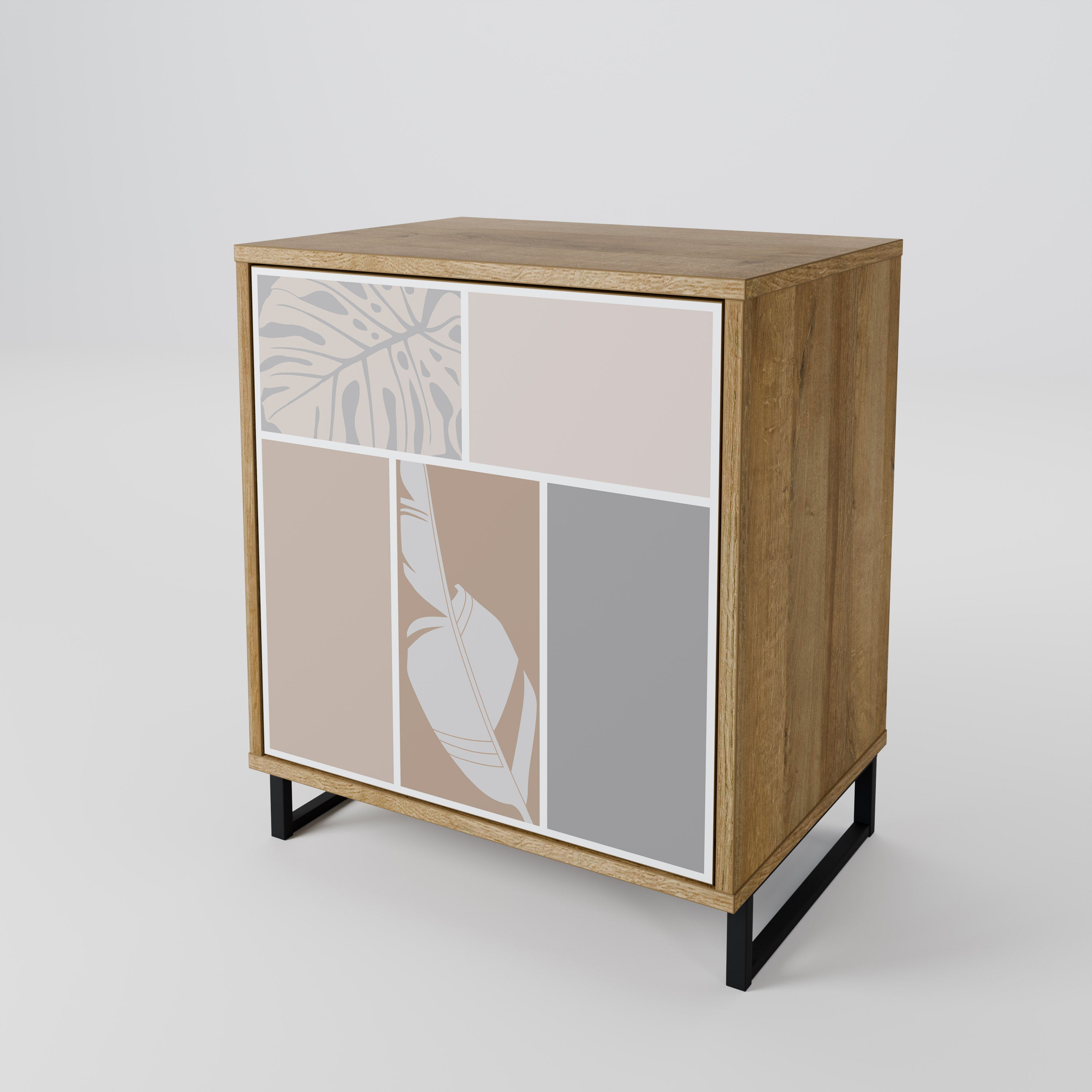 TROPICAL SHAPES 1-Door Sideboard in Oak Effect